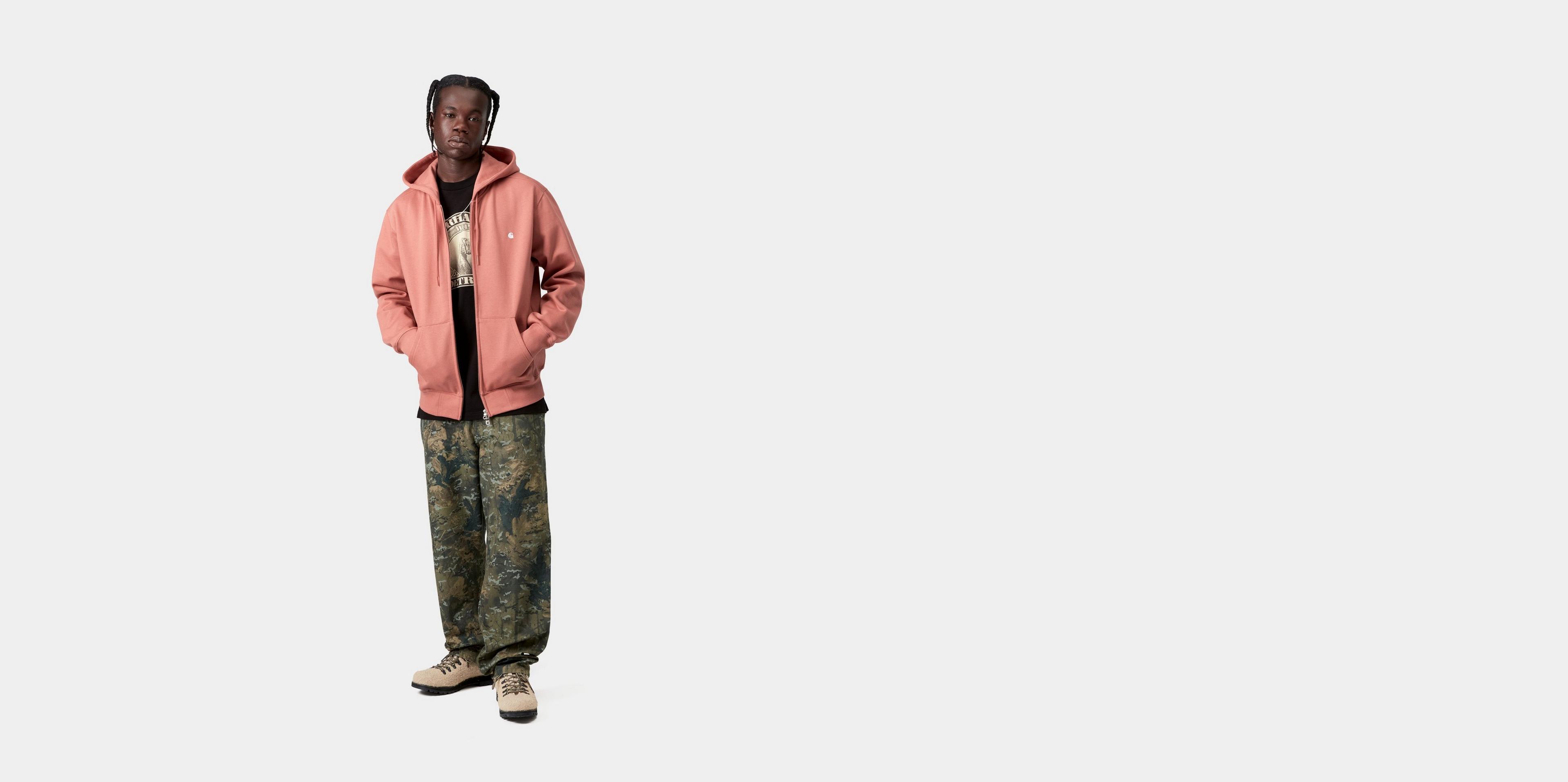 Carhartt WIP Hooded Madison Jacket, Ash Pink/White | Official