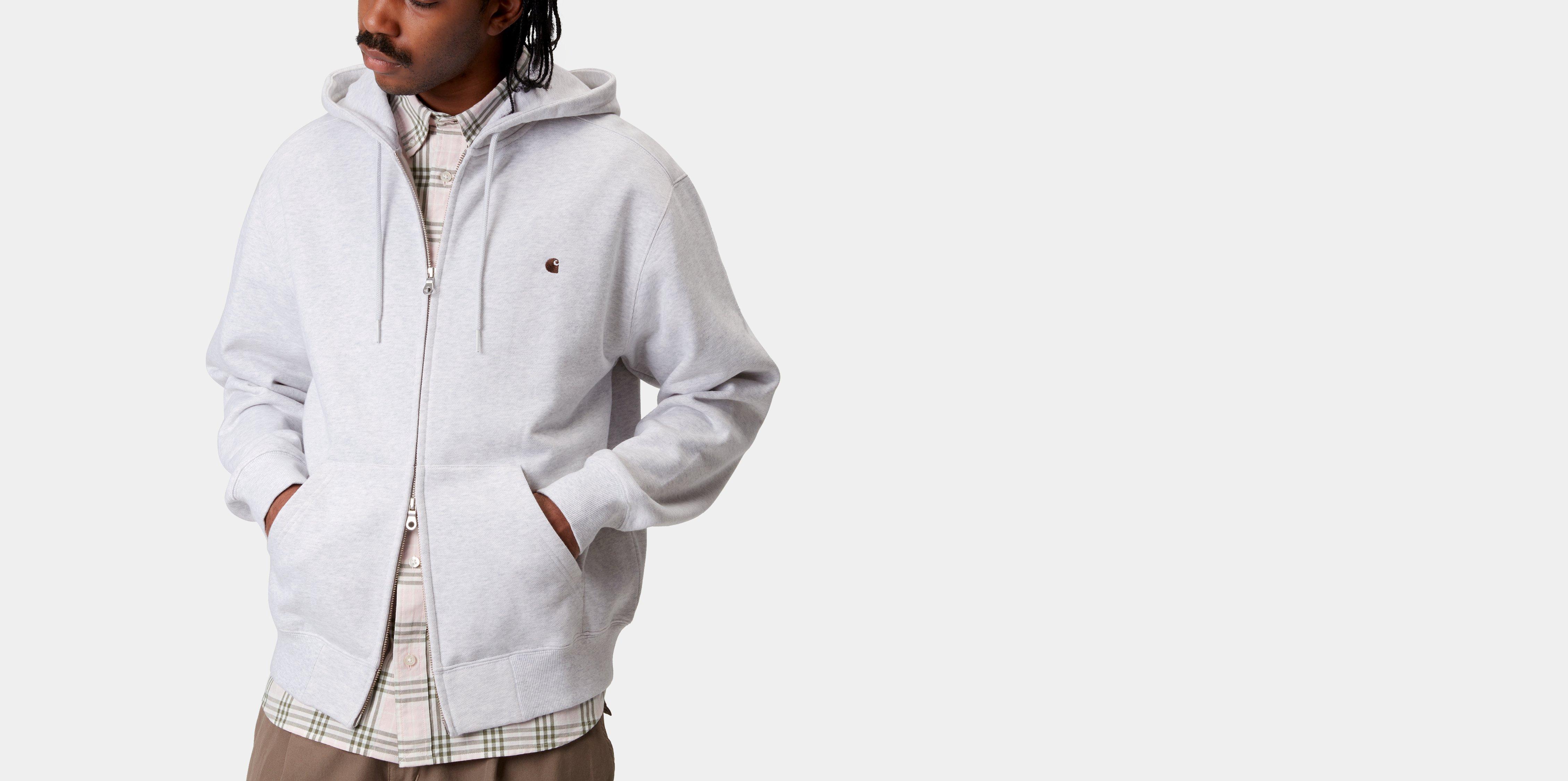 ★ドイツ発*carhartt WIP*新作*Madison ZIPフーディ/GREY★ Carhartt WIP Hooded Madison Jacket, Grey Heather/Dark Navy