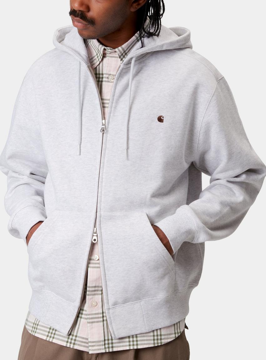 ★ドイツ発*carhartt WIP*新作*Madison ZIPフーディ/ASH★ Carhartt WIP Hooded Madison Jacket, Ash Heather/Lumber