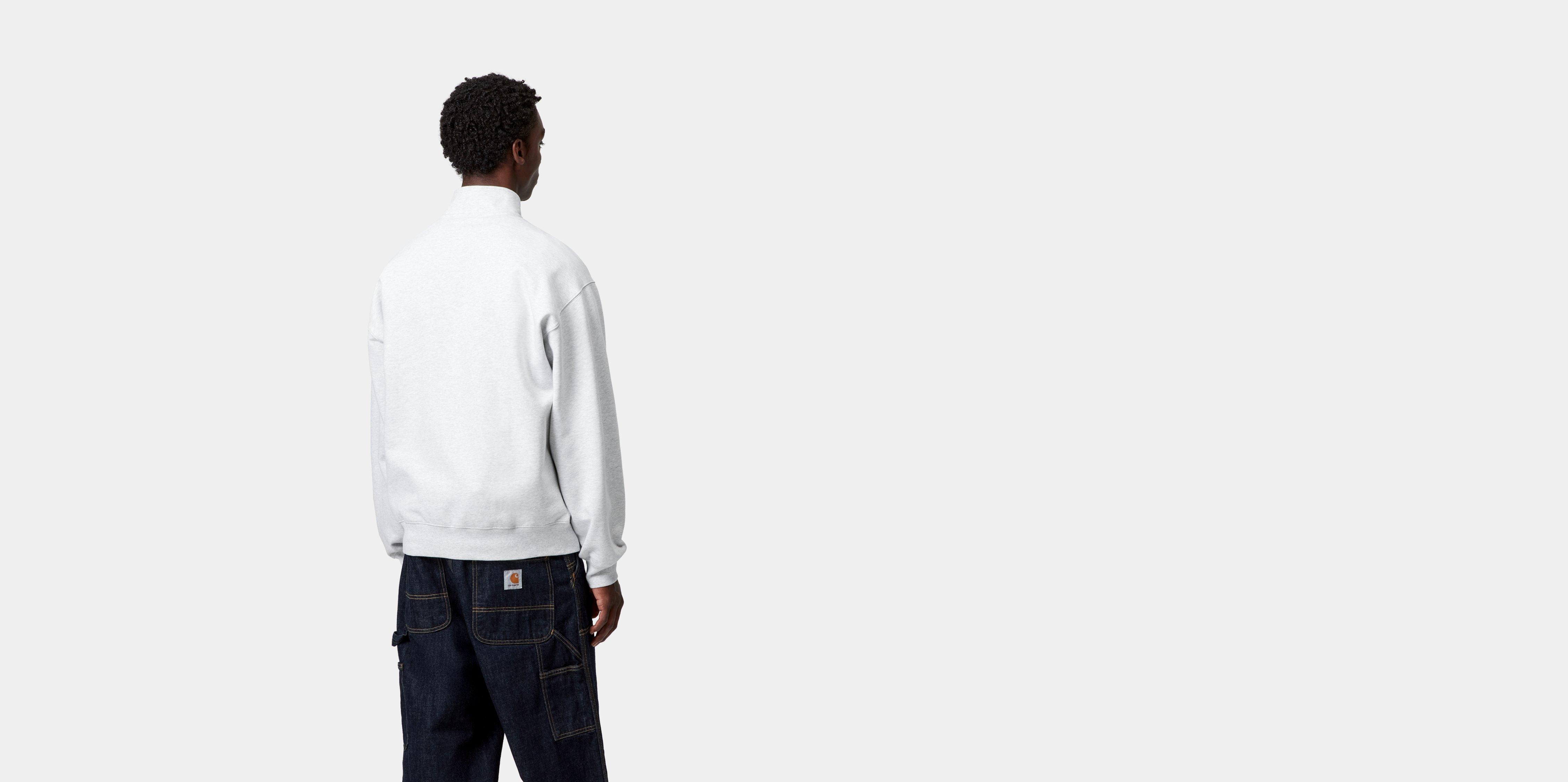 Carhartt WIP Script Half Zip Sweatshirt, Ash Heather/Dark