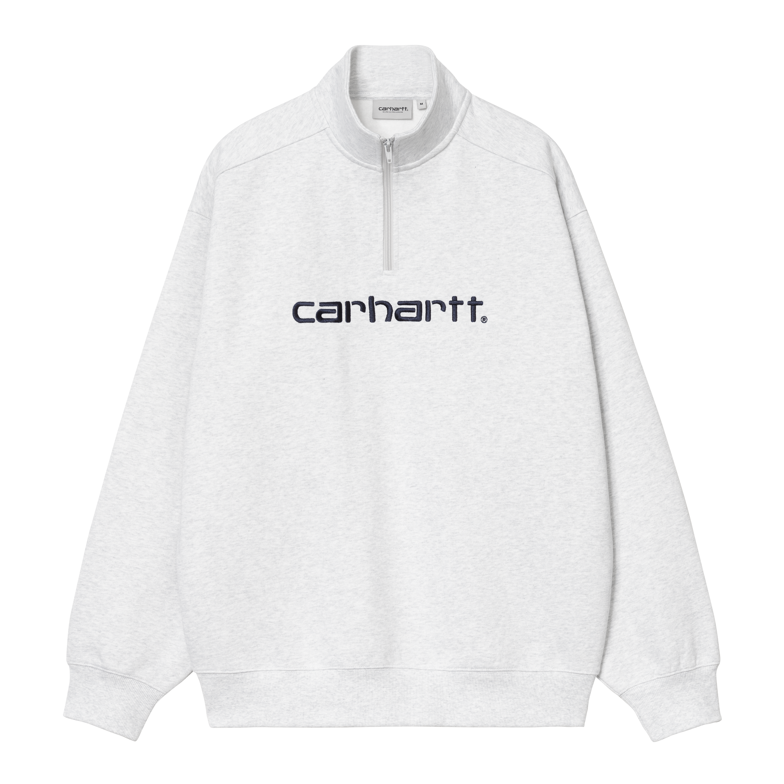 Carhartt WIP Script Half Zip Sweatshirt in Grau