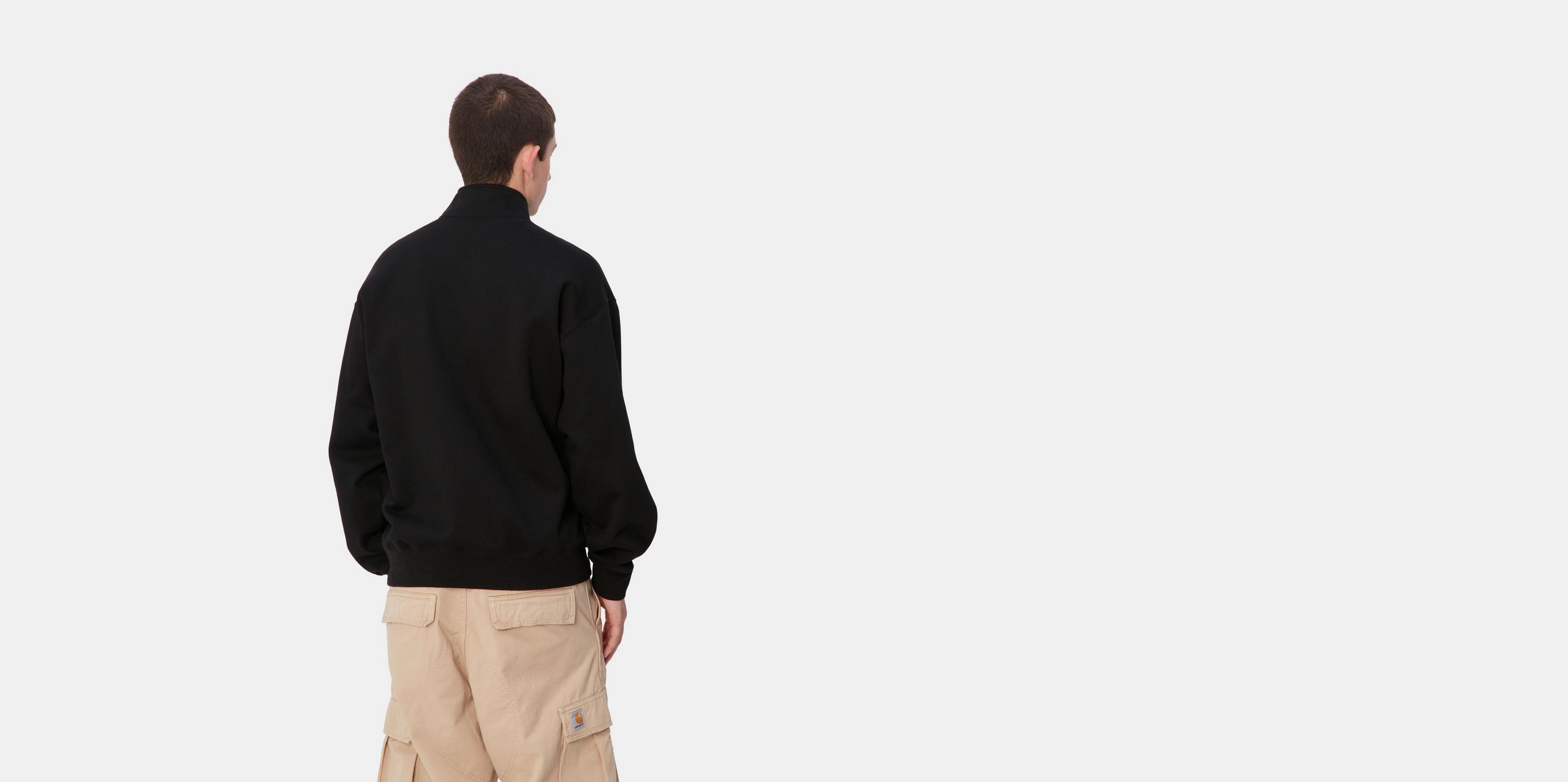 Carhartt WIP Script Half Zip Sweatshirt, Black/White