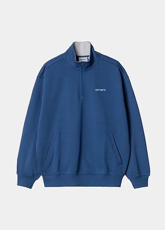 Carhartt WIP Long Sleeve Adam Half-zip Sweatshirt in Blu