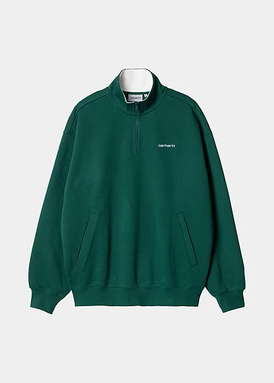 Carhartt WIP Long Sleeve Adam Half-zip Sweatshirt in Green