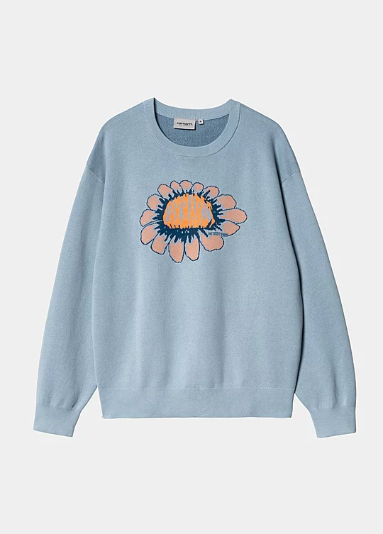 Carhartt WIP Pixel Flower Sweater Bleu