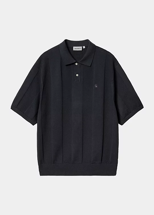 Carhartt WIP Short Sleeve Miles Knit Polo in Blue