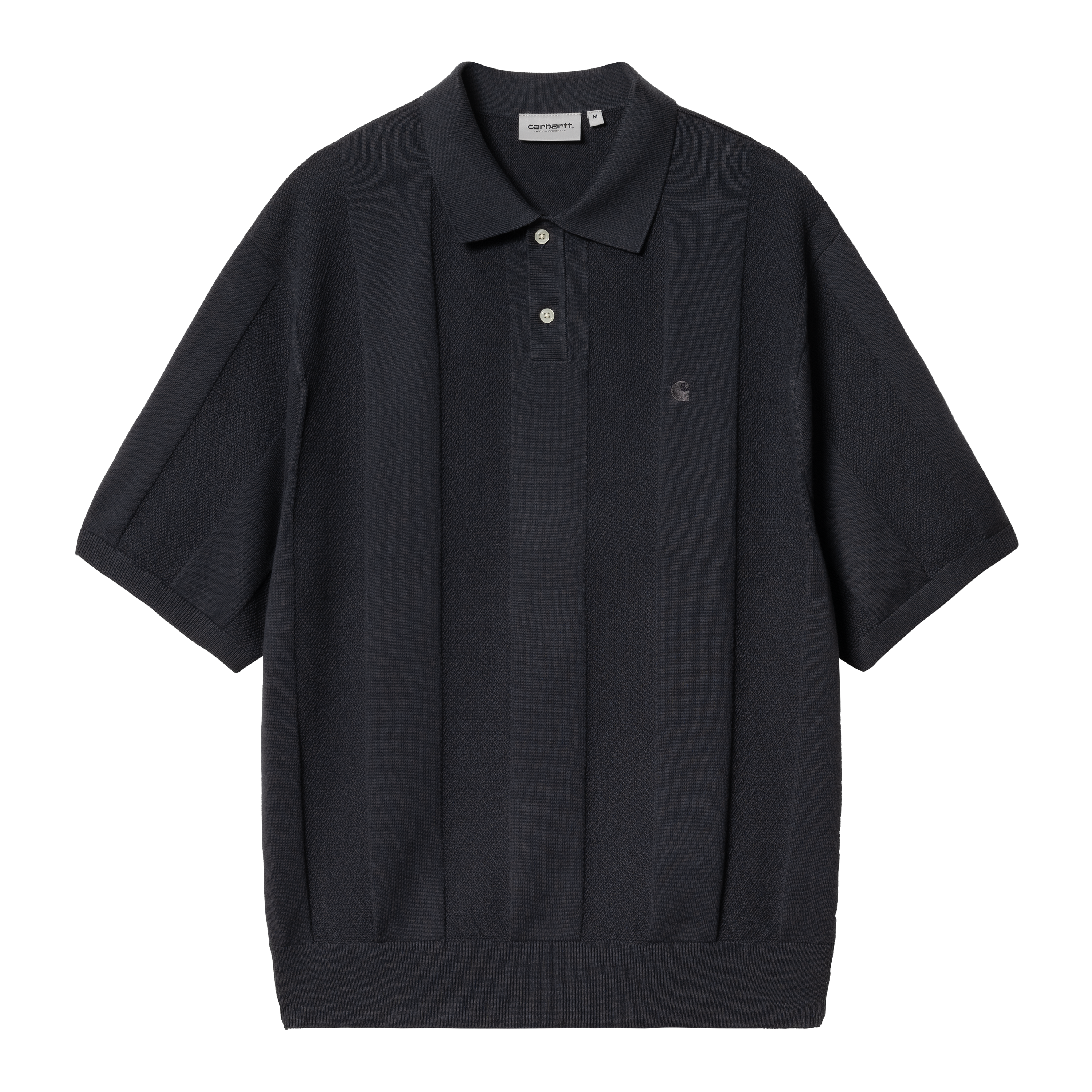 Carhartt WIP Short Sleeve Miles Knit Polo in Blu