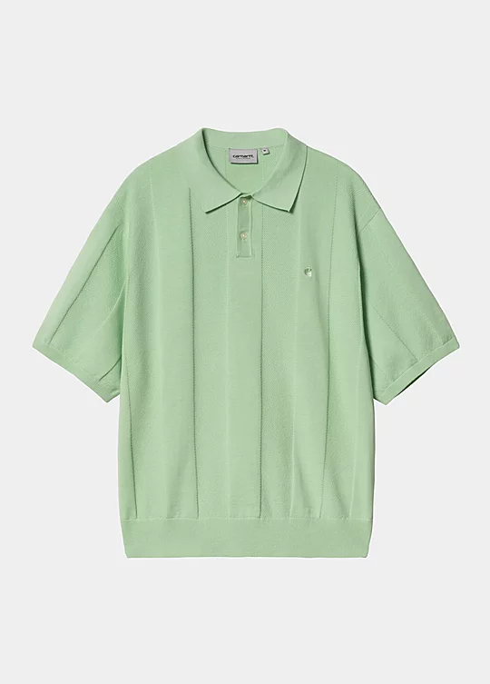 Carhartt WIP Short Sleeve Miles Knit Polo in Green