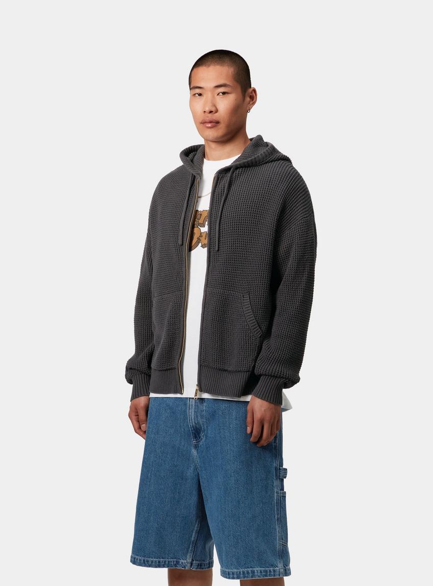 パーカー・フーディ CARHARTT HOODED WAFFLE JACKET 5SA156 Carhartt WIP Hooded Waffle Jacket, Phantom Grey | Official