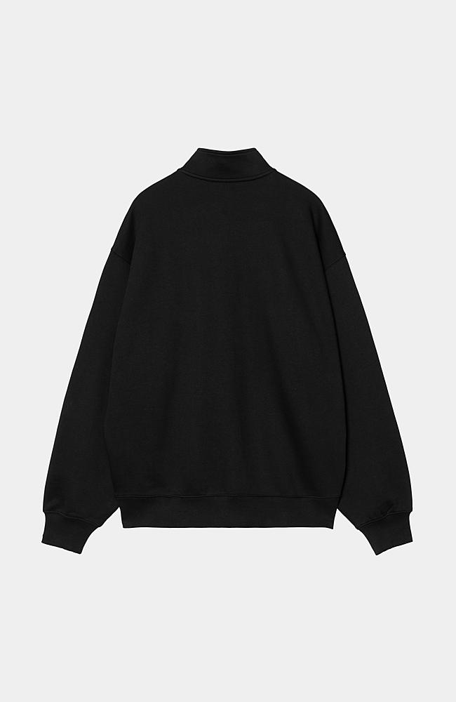 【送料&関税込】Carhartt Black Cotton Blend American Script Carhartt WIP Script Half Zip Sweatshirt, Black/White