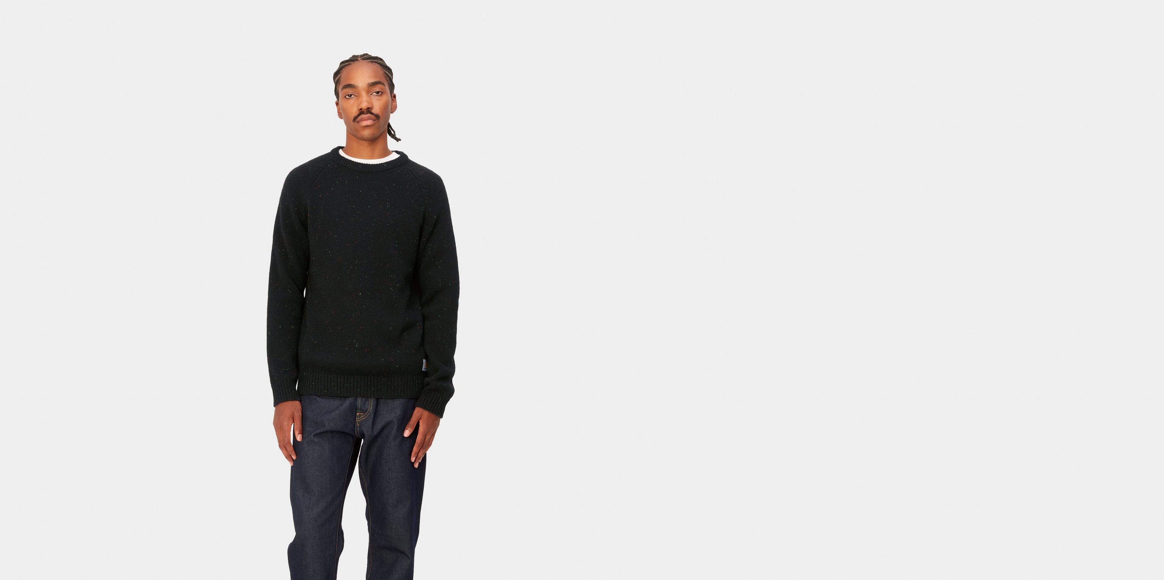 Carhartt WIP Anglistic Sweater, Speckled Black | Official Online Store