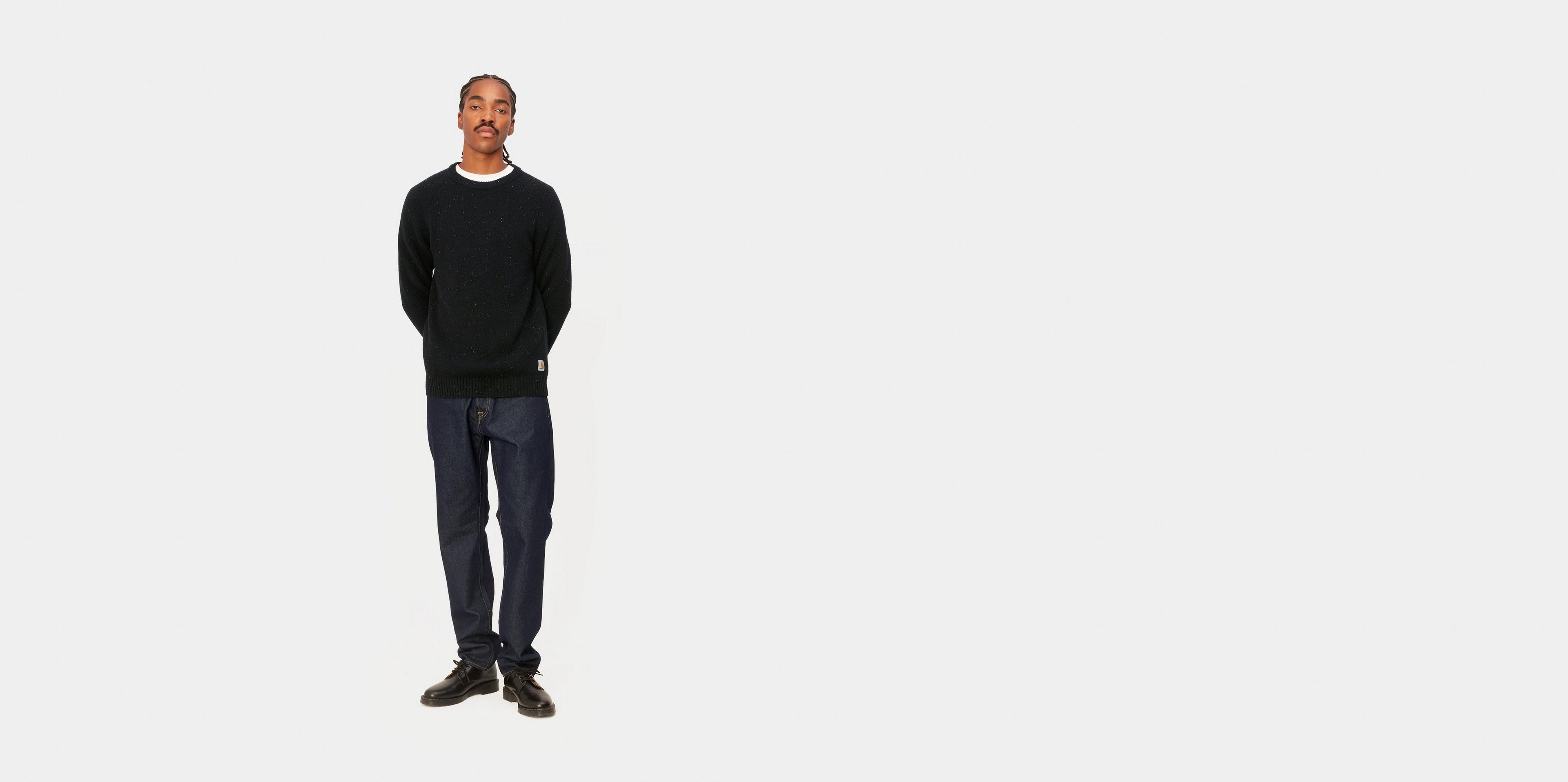 Carhartt WIP Anglistic Sweater, Speckled Black | Official Online Store