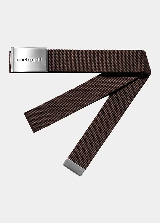 Carhartt WIP Clip Belt Chrome in Marrone