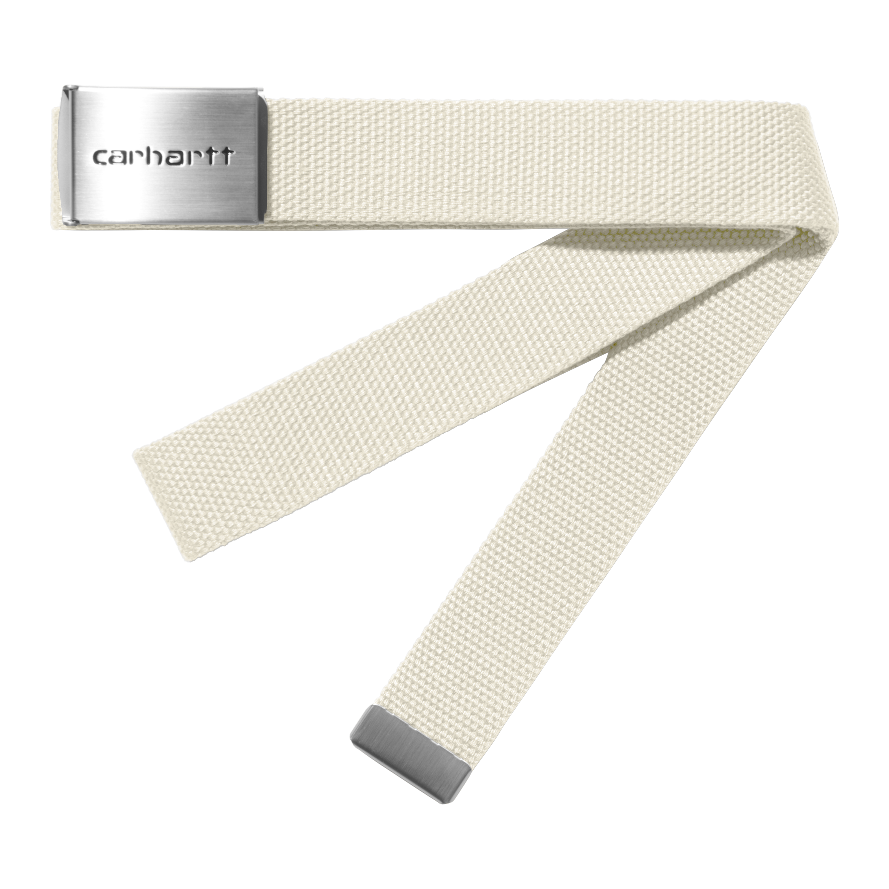 Carhartt WIP Clip Belt Chrome in White