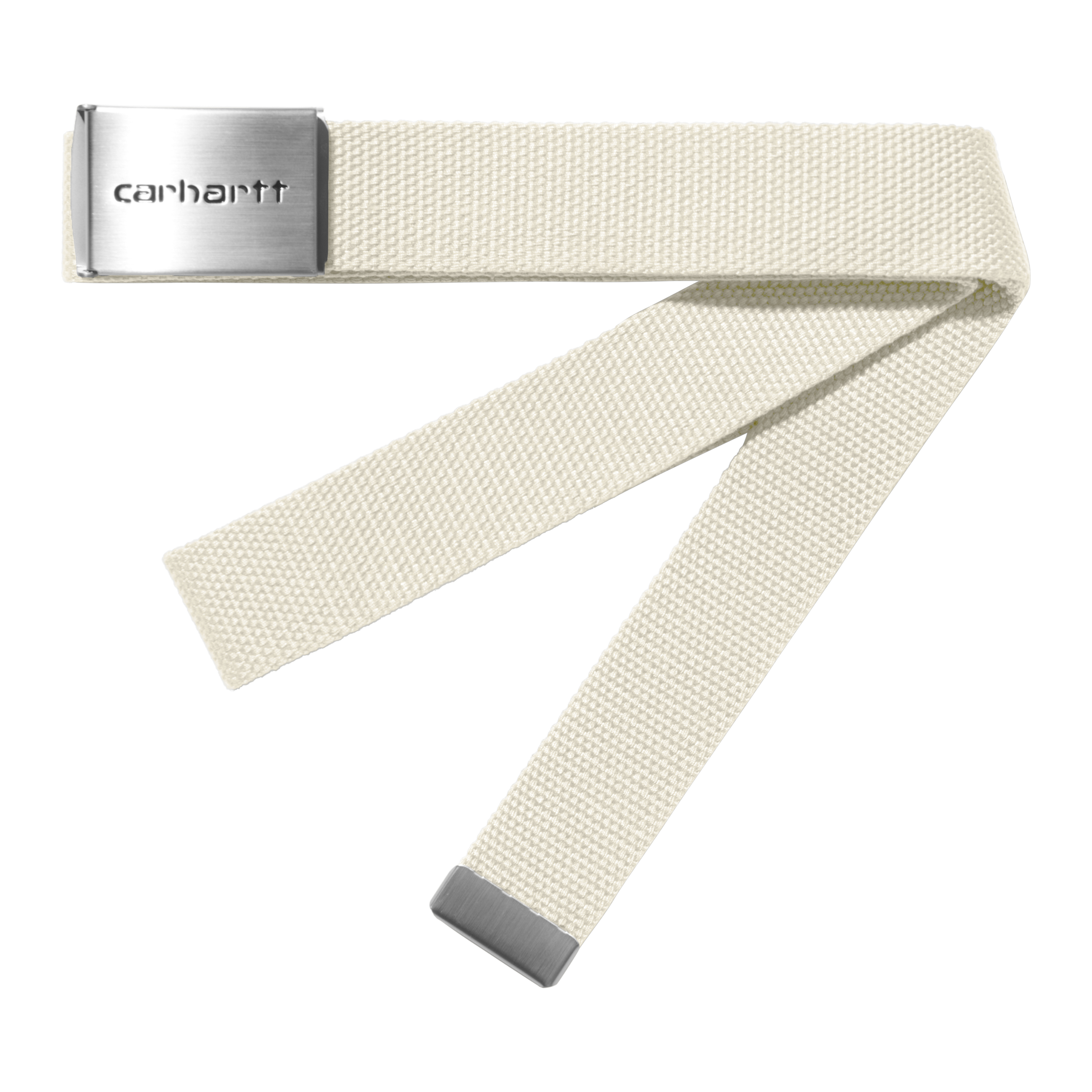 Carhartt WIP Clip Belt Chrome em Branco