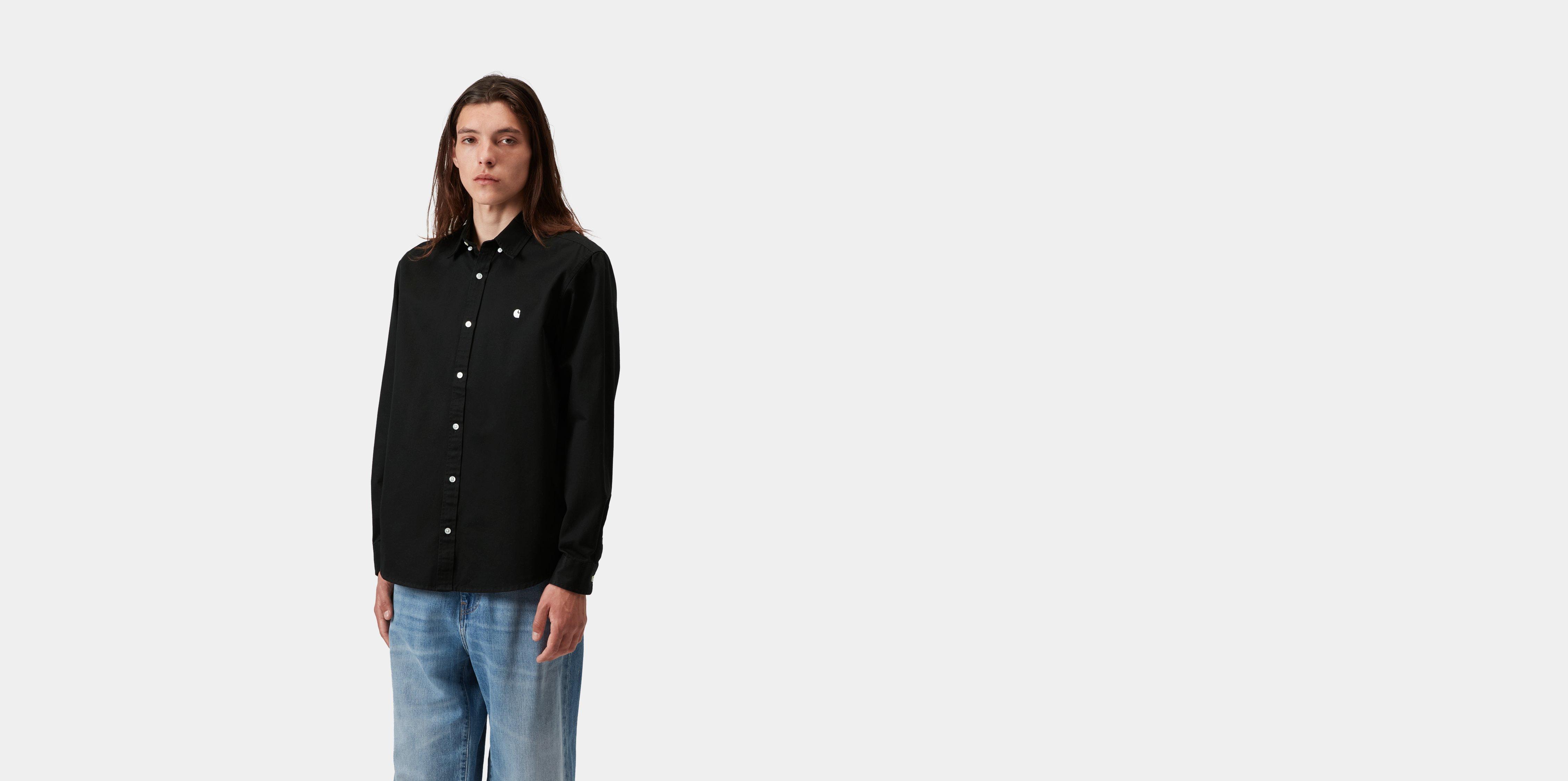 Carhartt WIP L/S Madison Shirt Black / White | XS | Men