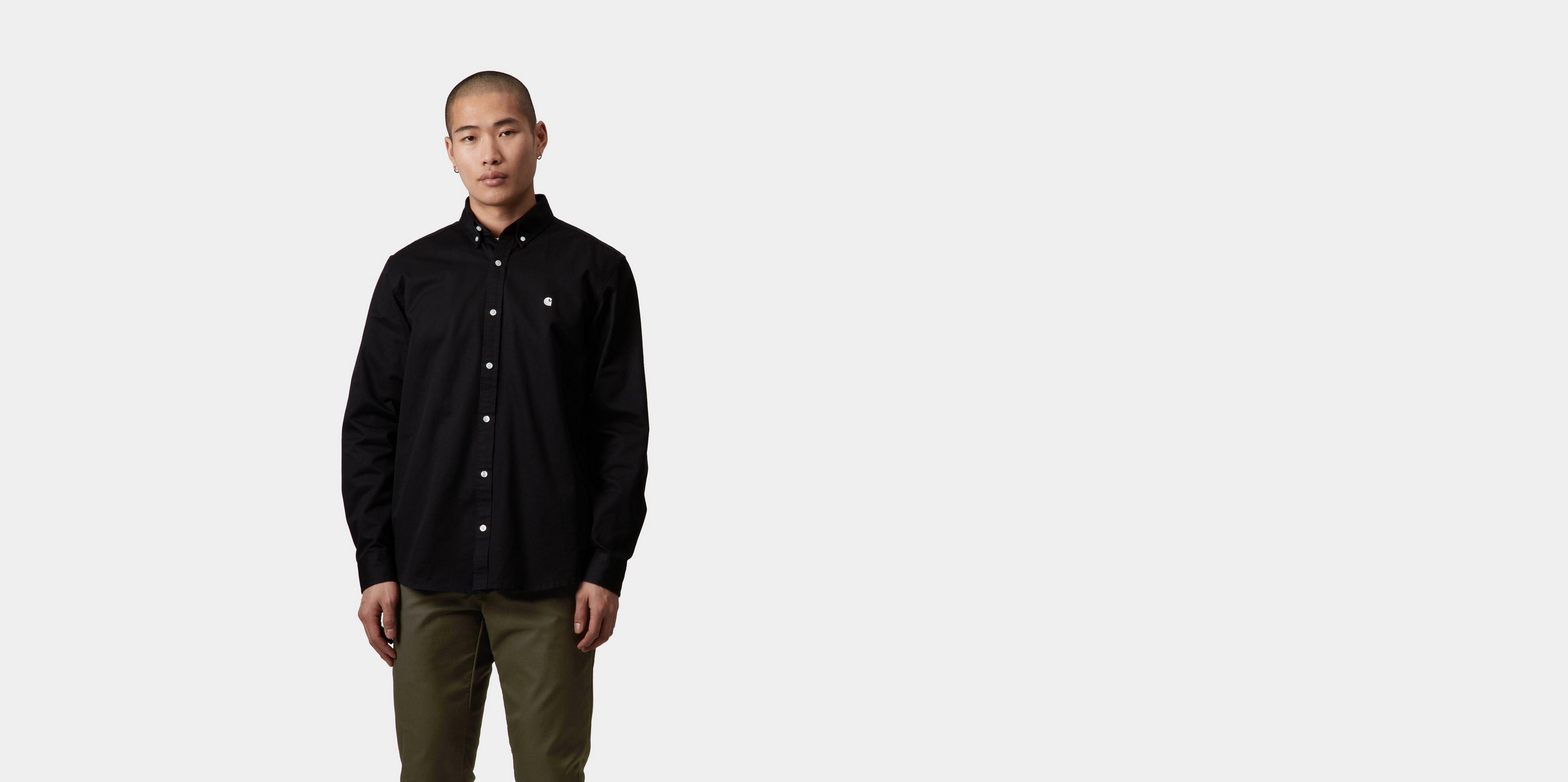Carhartt WIP L/S Madison Shirt, Black / White | Official