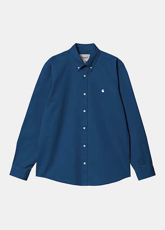 Carhartt WIP Long Sleeve Madison Shirt in Blu
