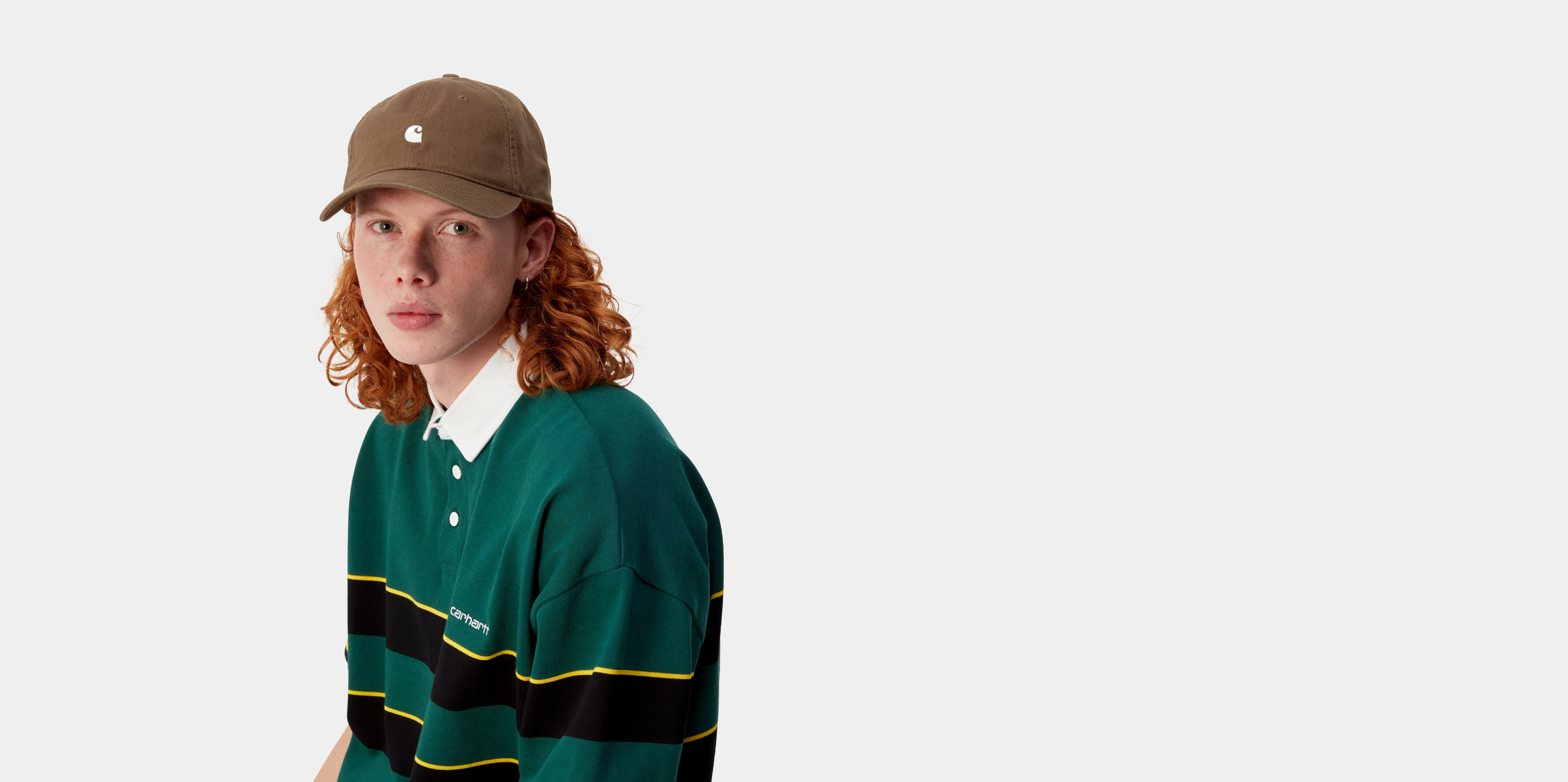 Carhartt WIP Madison Logo Cap, Lumber / White Official Online Store