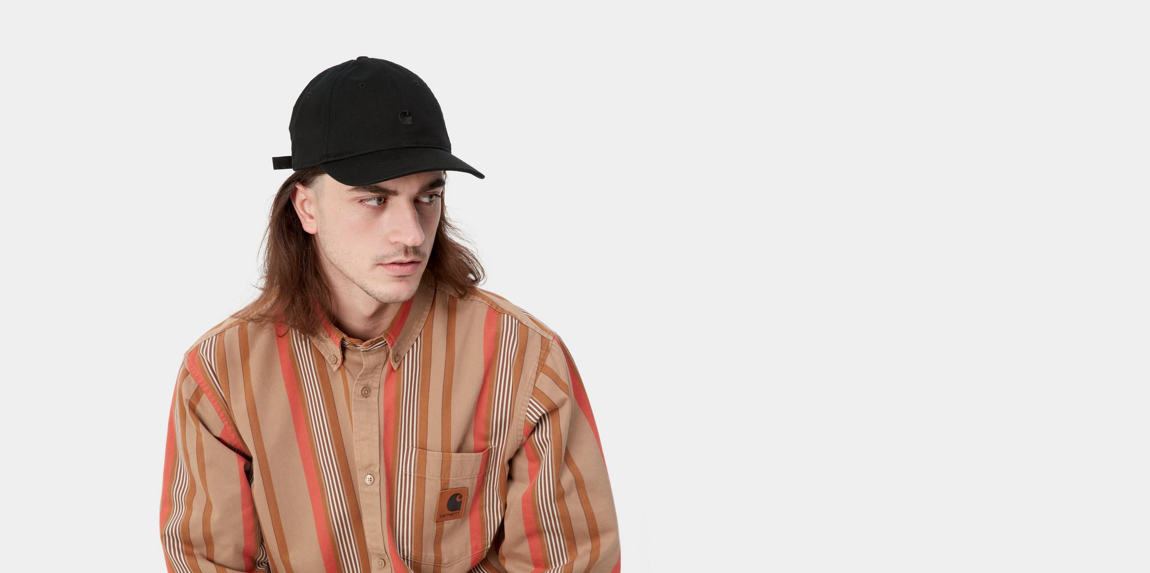 帽子 Carhartt MADISON LOGO CAP - Black / Wax Carhartt Madison Logo Cap - Black / Wax | Flatspot