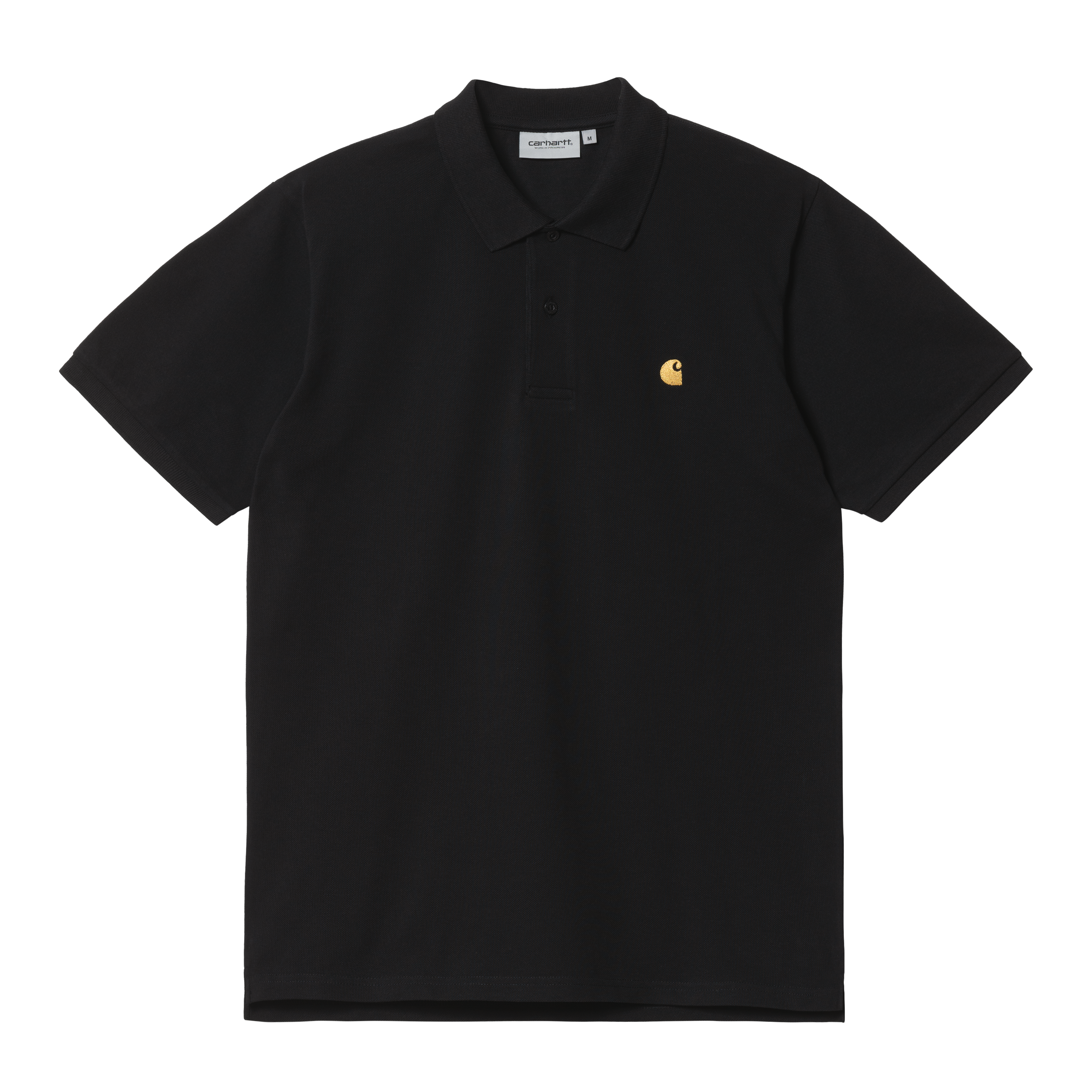 Carhartt WIP S/S Chase Pique Polo, Black / Gold | Official Online