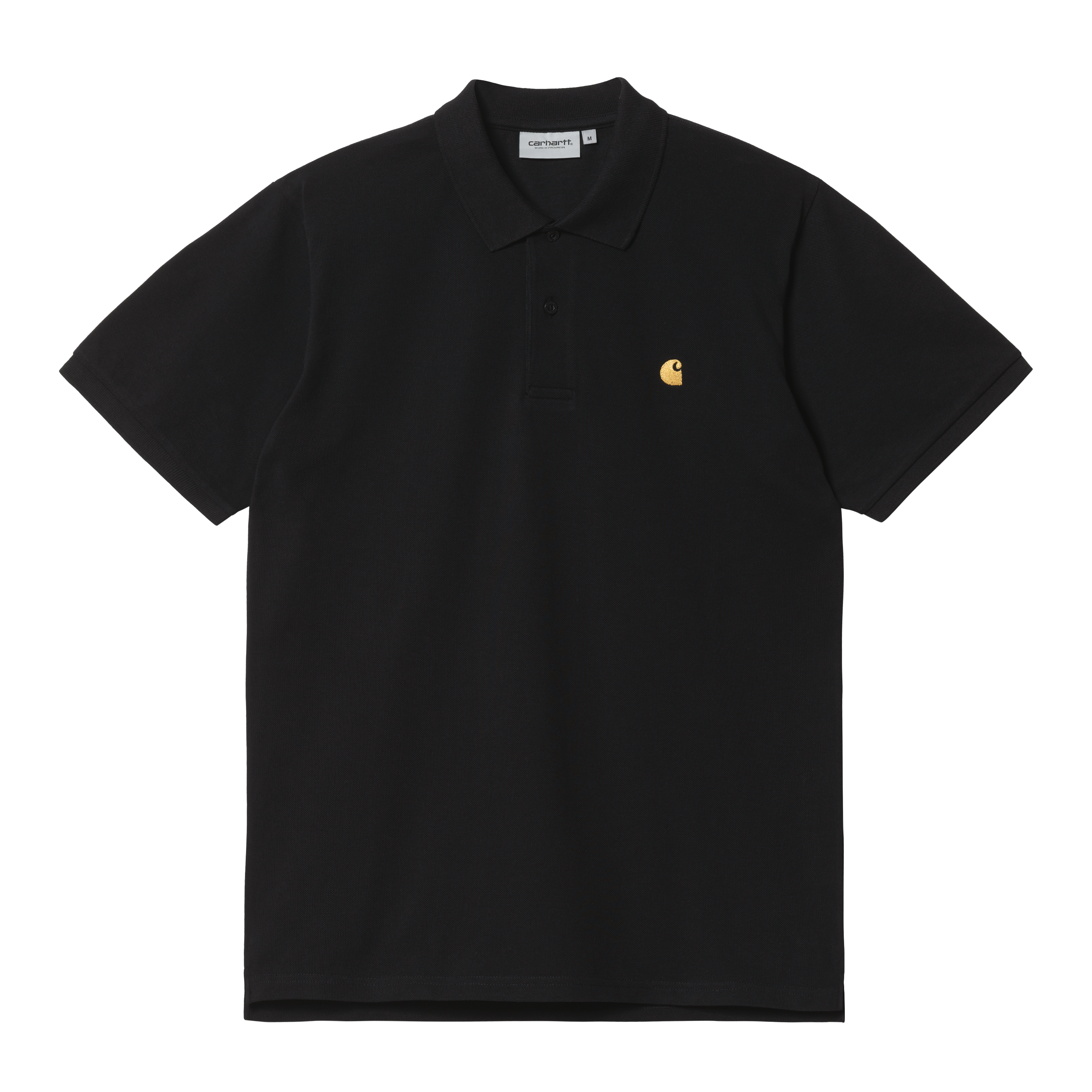 Carhartt WIP Short Sleeve Chase Pique Polo in Black