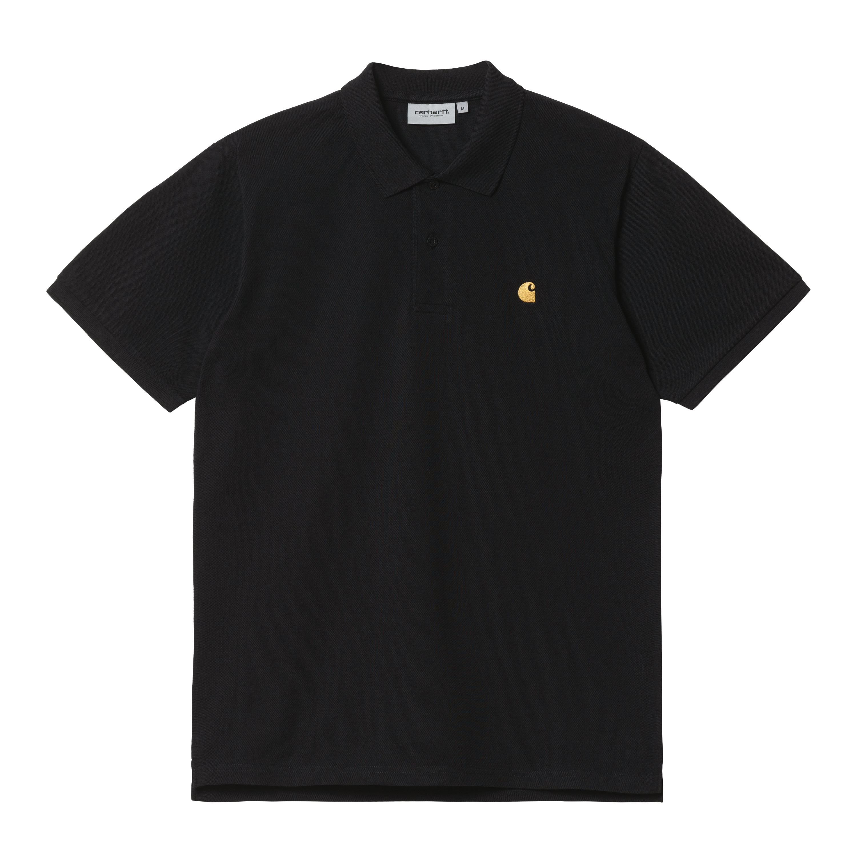 Carhartt WIP Short Sleeve Chase Pique Polo in Schwarz