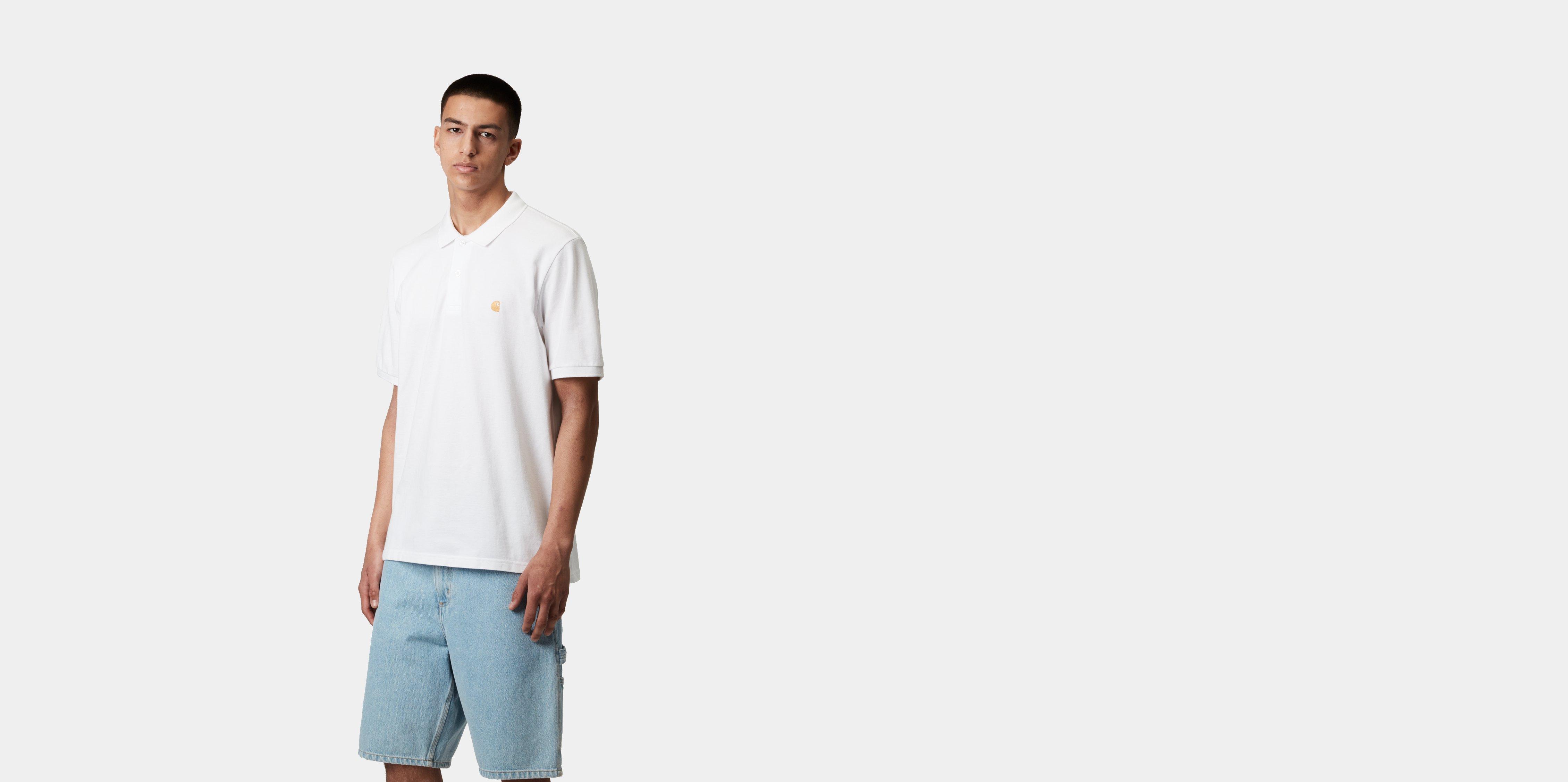 Carhartt WIP S/S Chase Pique Polo White / Gold | S | Men