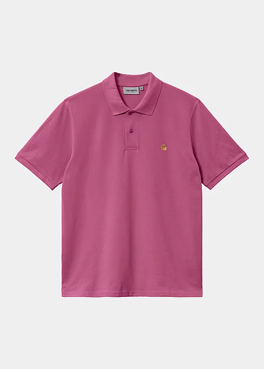 Carhartt WIP Short Sleeve Chase Pique Polo in Rosa