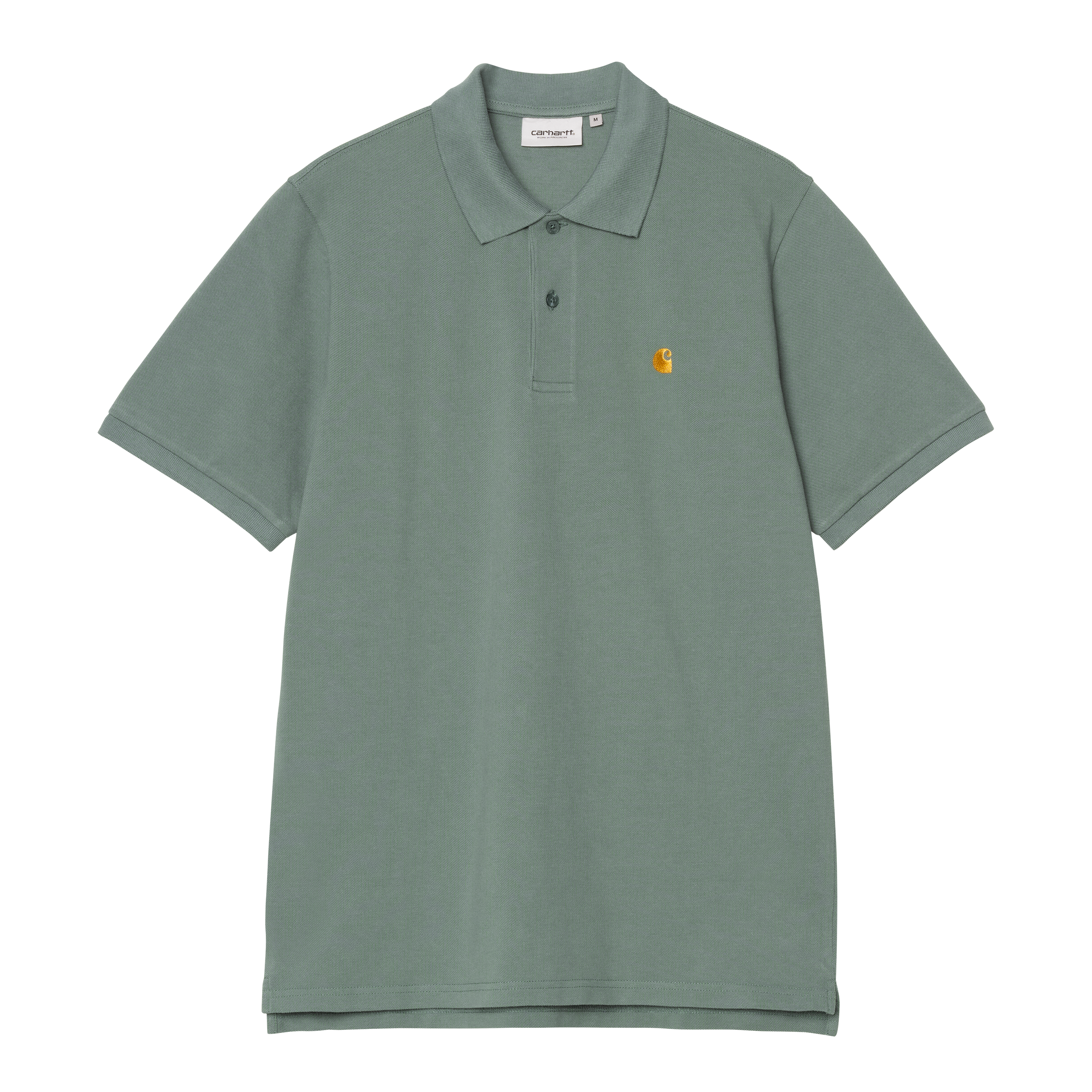 Carhartt WIP Short Sleeve Chase Pique Polo in Verde