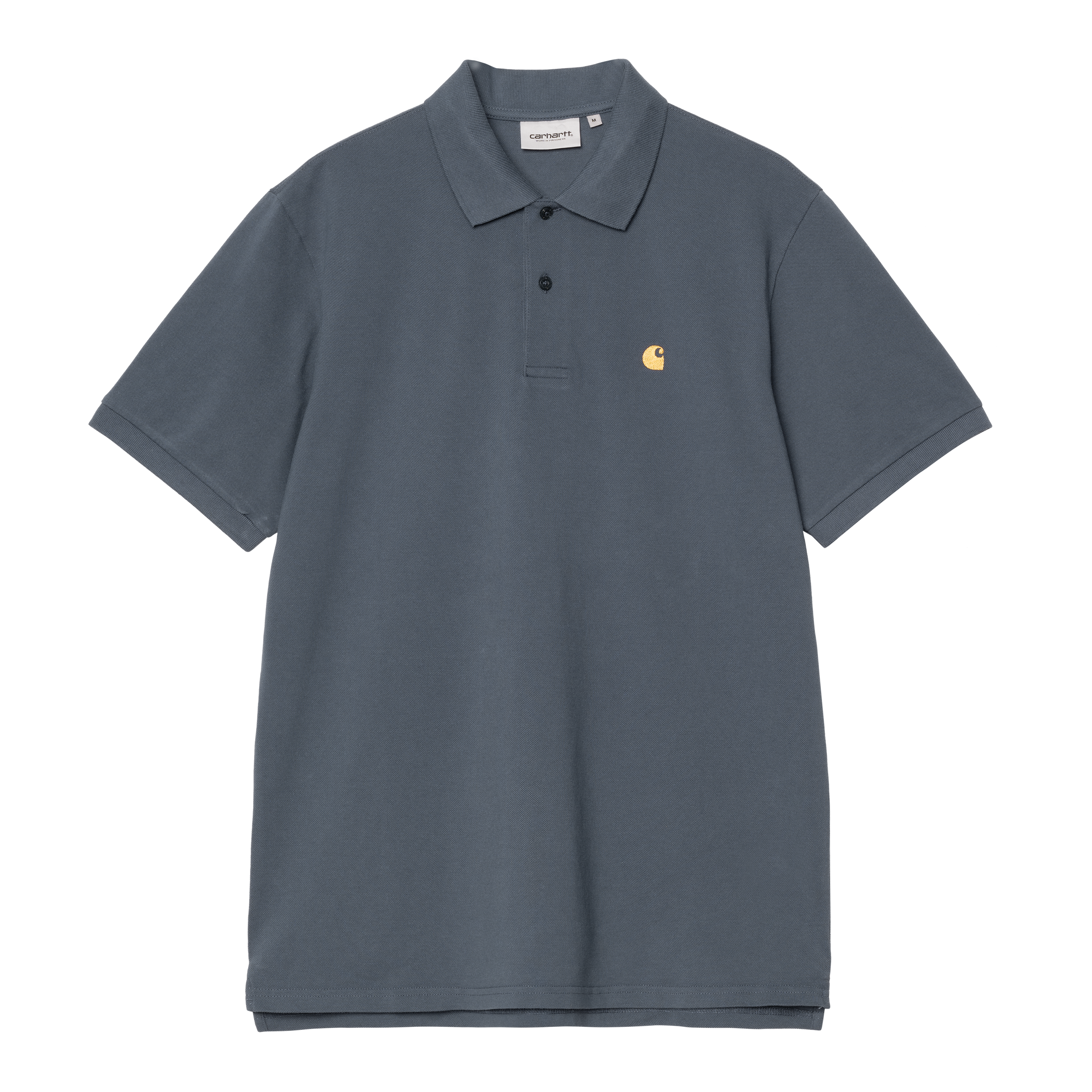 Carhartt WIP S/S Chase Pique Polo, Cozy Blue / Gold | Official