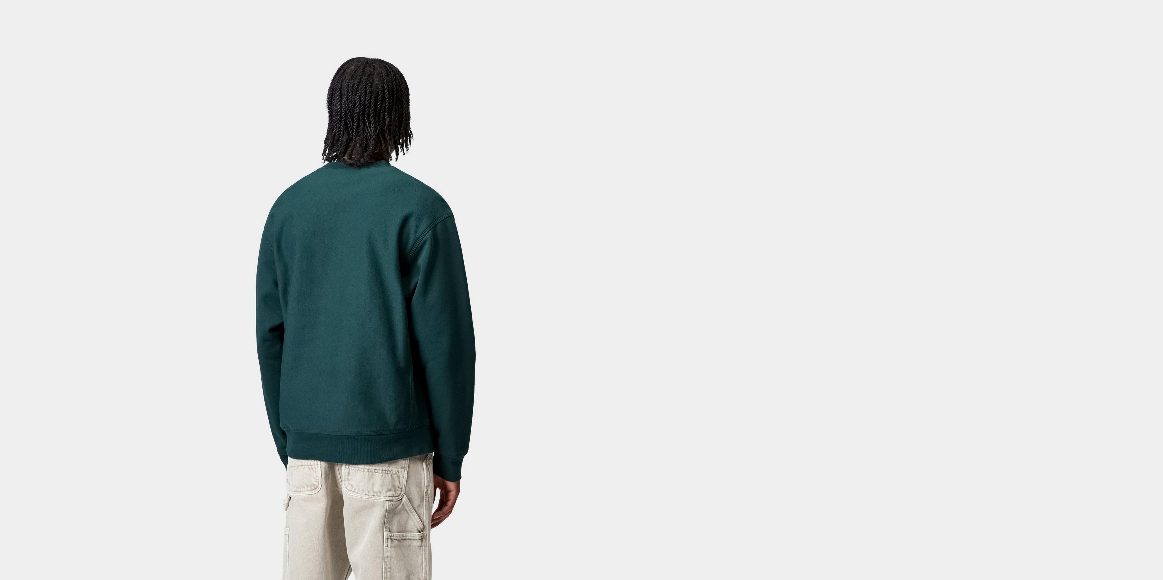 【送料&関税込】Carhartt Biscuit Cotton Hooded American Scri Carhartt WIP Hooded American Script Sweatshirt, Deep Lagoon