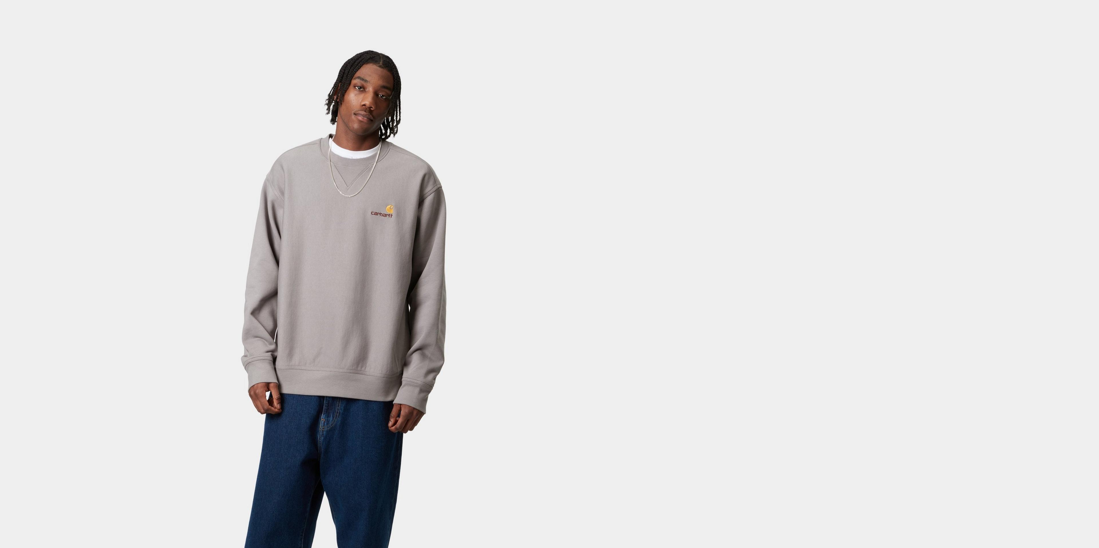 スウェット・トレーナー CARHARTT WIP 'American Script' sweatshirt Gray Carhartt Wip American Script Sweatshirt Grey Sweatshirts