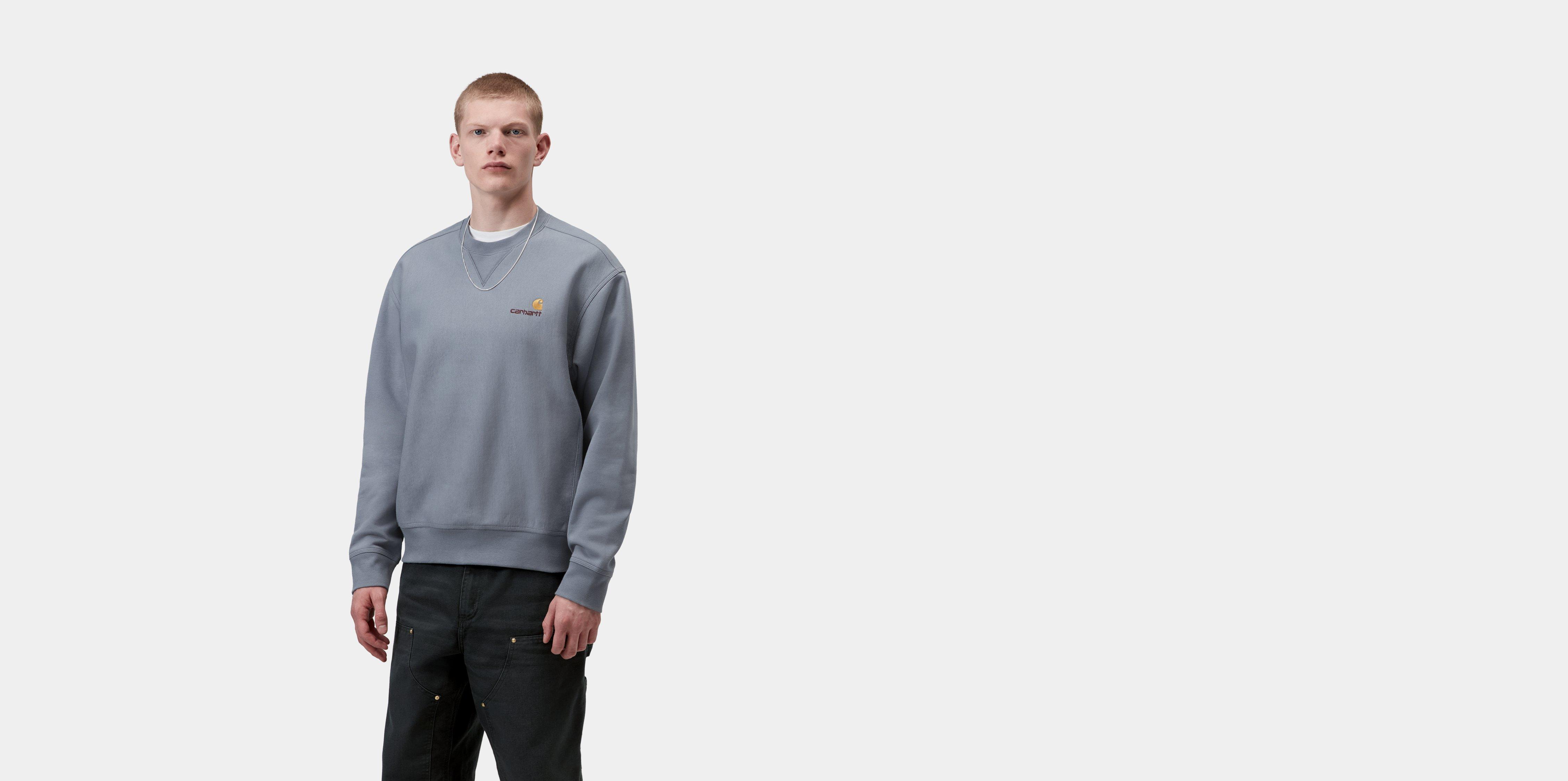 Carhartt WIP American Script Sweatshirt Shady Blue | M | Men