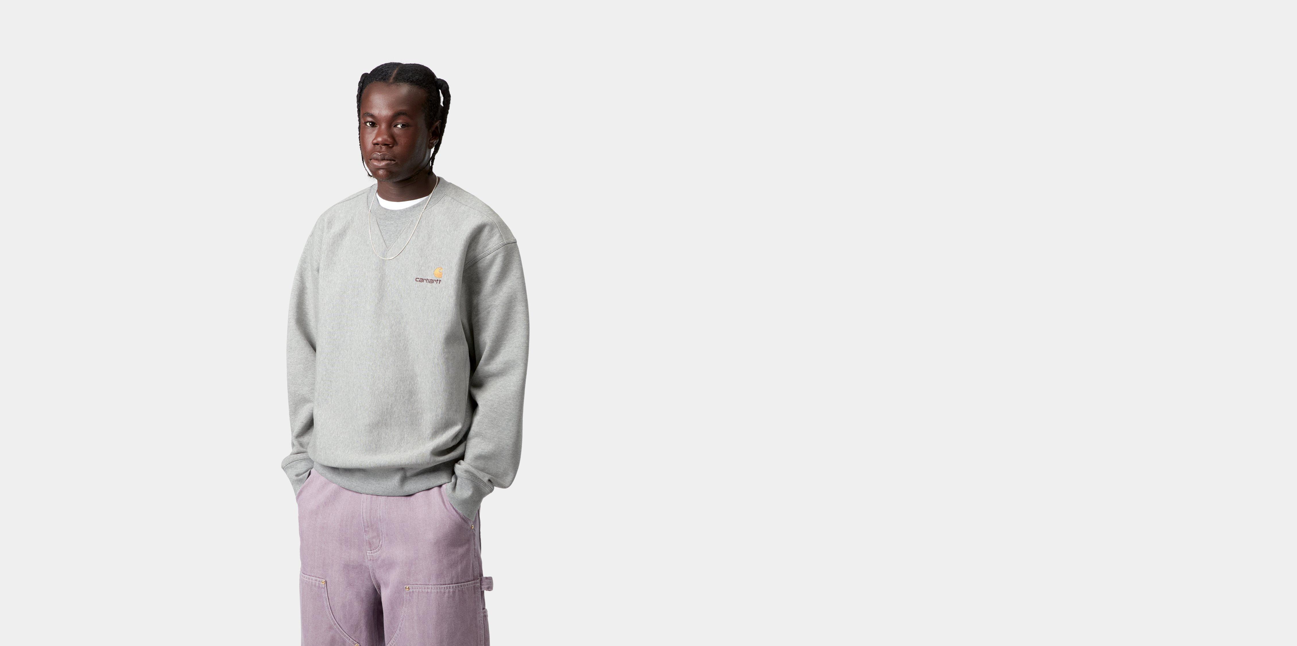 Carhartt WIP American Script Sweatshirt Grey Heather | L | Men