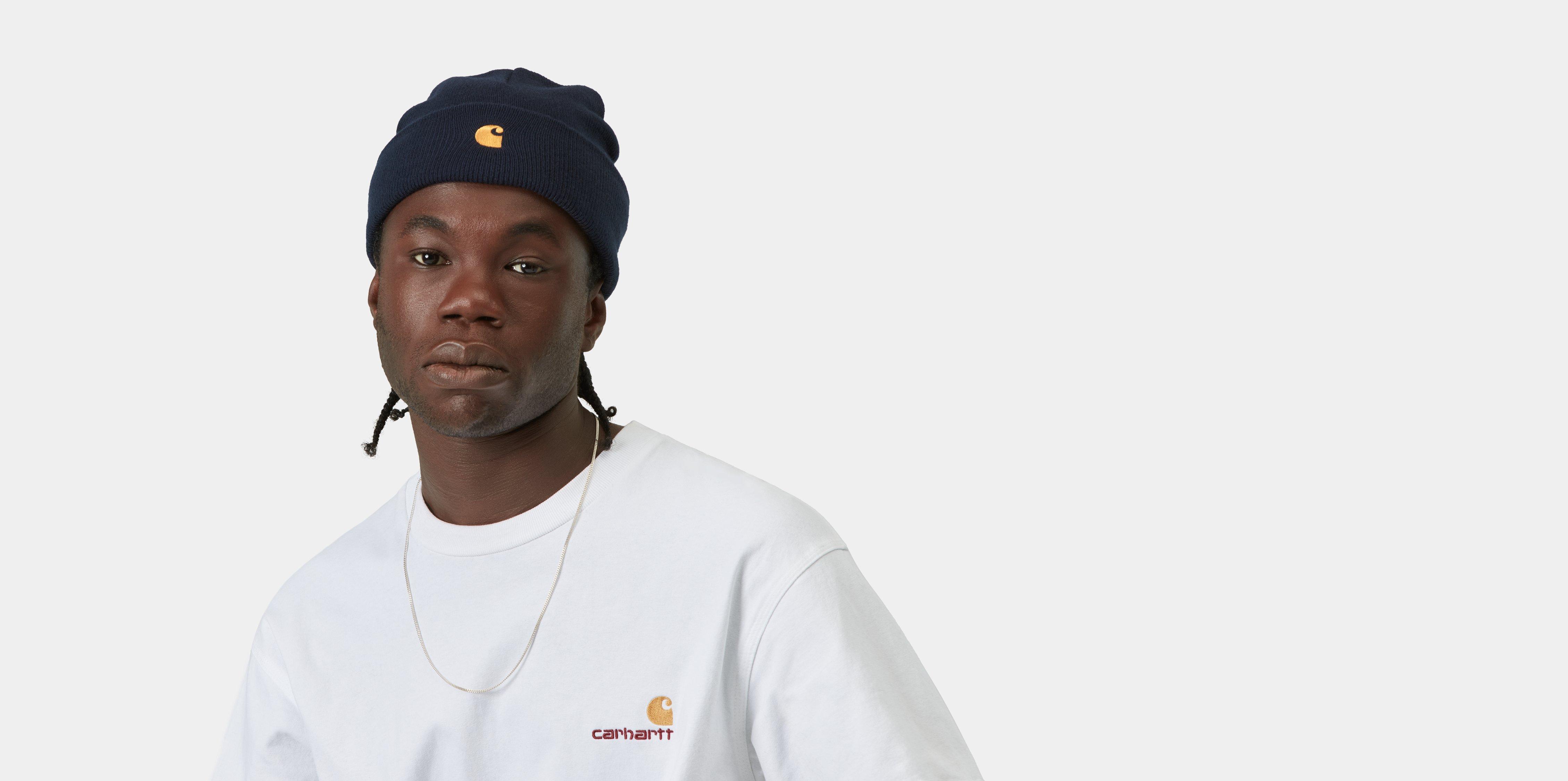 Carhartt WIP Chase Beanie Dark Navy / Gold | blue