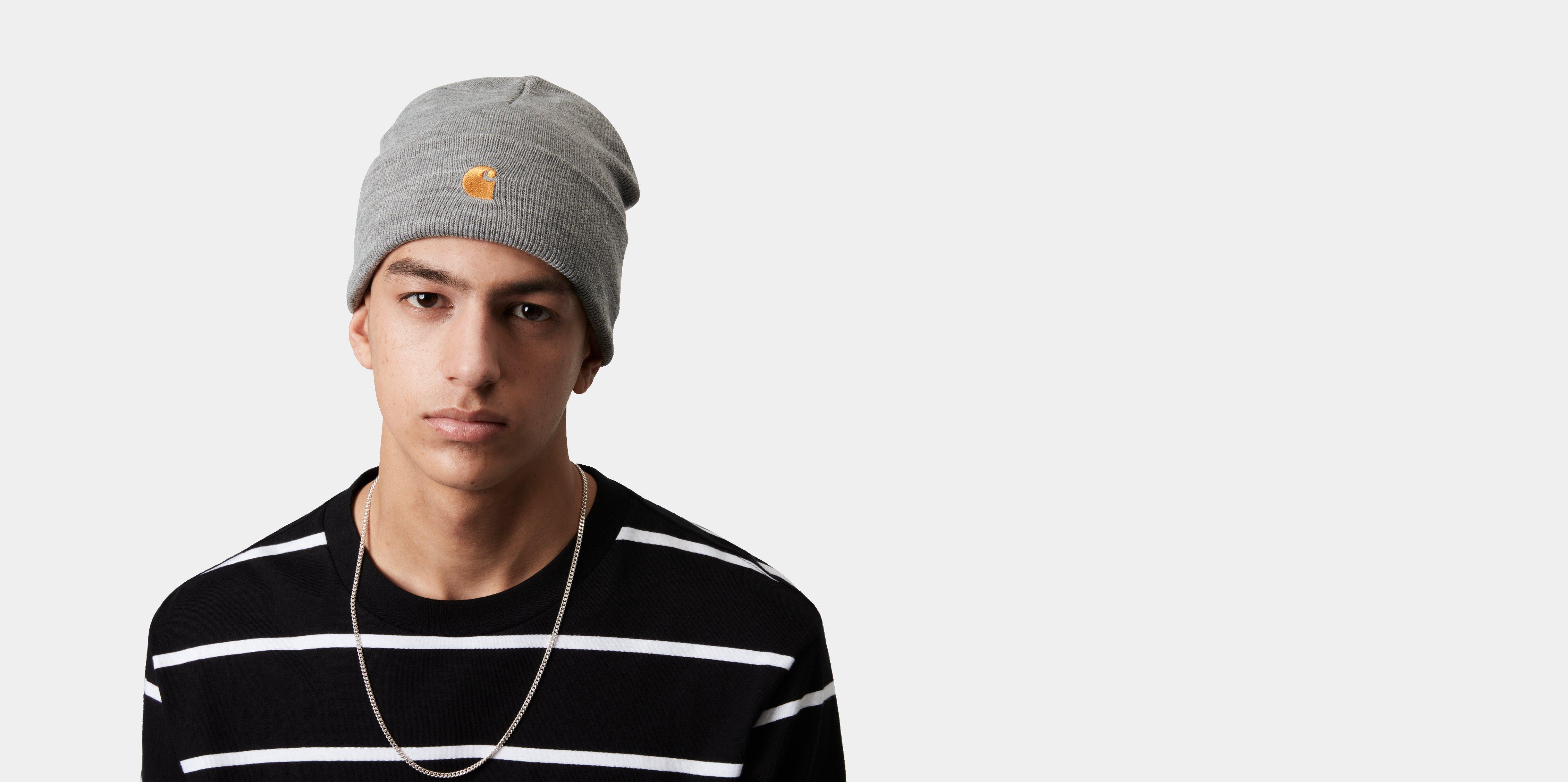 Carhartt WIP Chase Beanie Grey Heather Gold Official Online Store