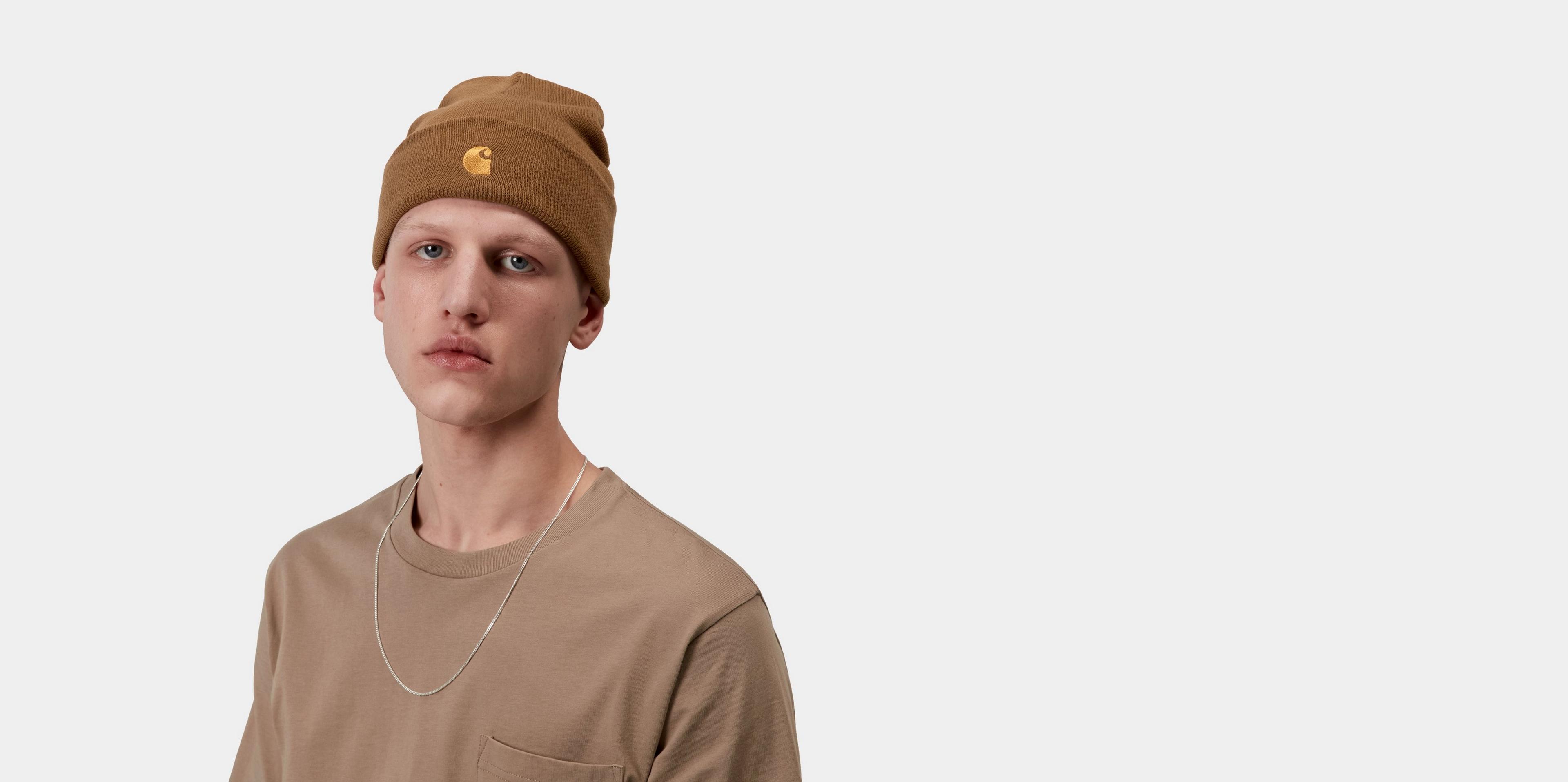 Carhartt WIP Chase Beanie, Hamilton Brown / Gold | Official Online