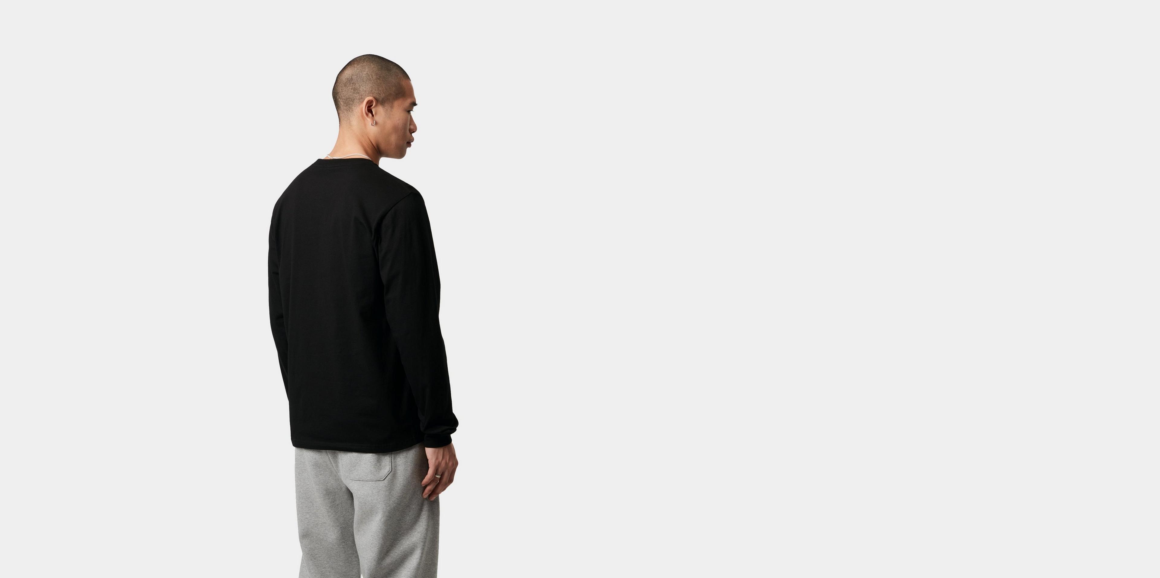 Carhartt WIP L/S Base T-Shirt, Black / White | Official
