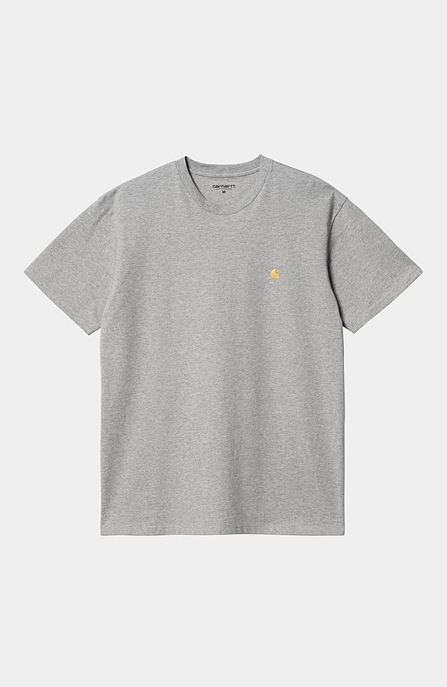 Tシャツ・カットソー CARHARTT WIP Men T-shirt Grey I033000 2QEXX Carhartt WIP S/S Chase T-Shirt, Grey Heather / Gold