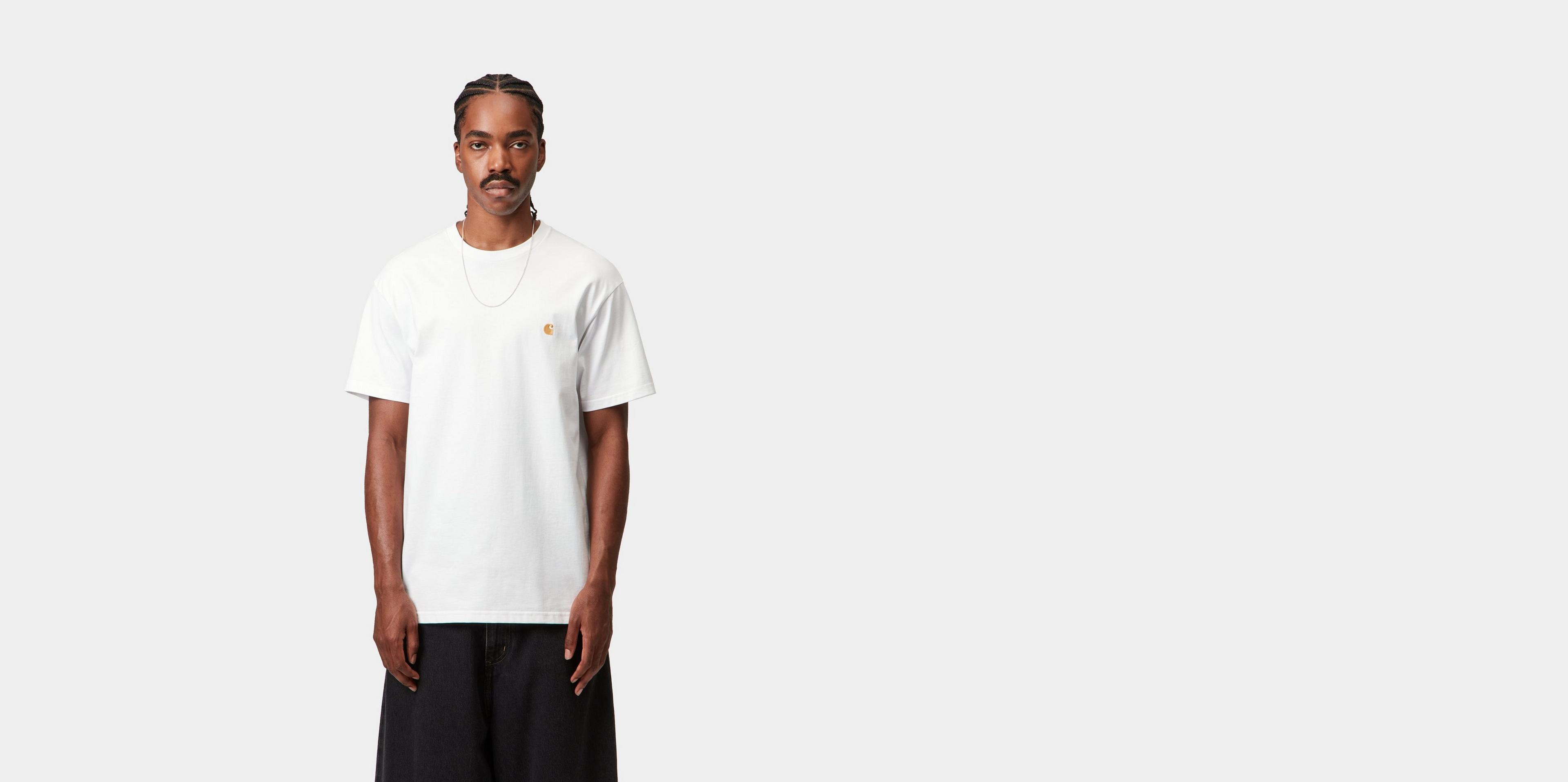 Carhartt WIP S/S Chase T-Shirt, White / Gold | Official
