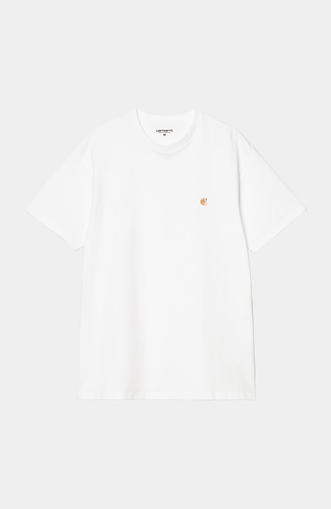 ★Carhartt★ C Logo Short Sleeve T-Shirt White I03476102XX Carhartt WIP S/S Chase T-Shirt, White / Gold | Official