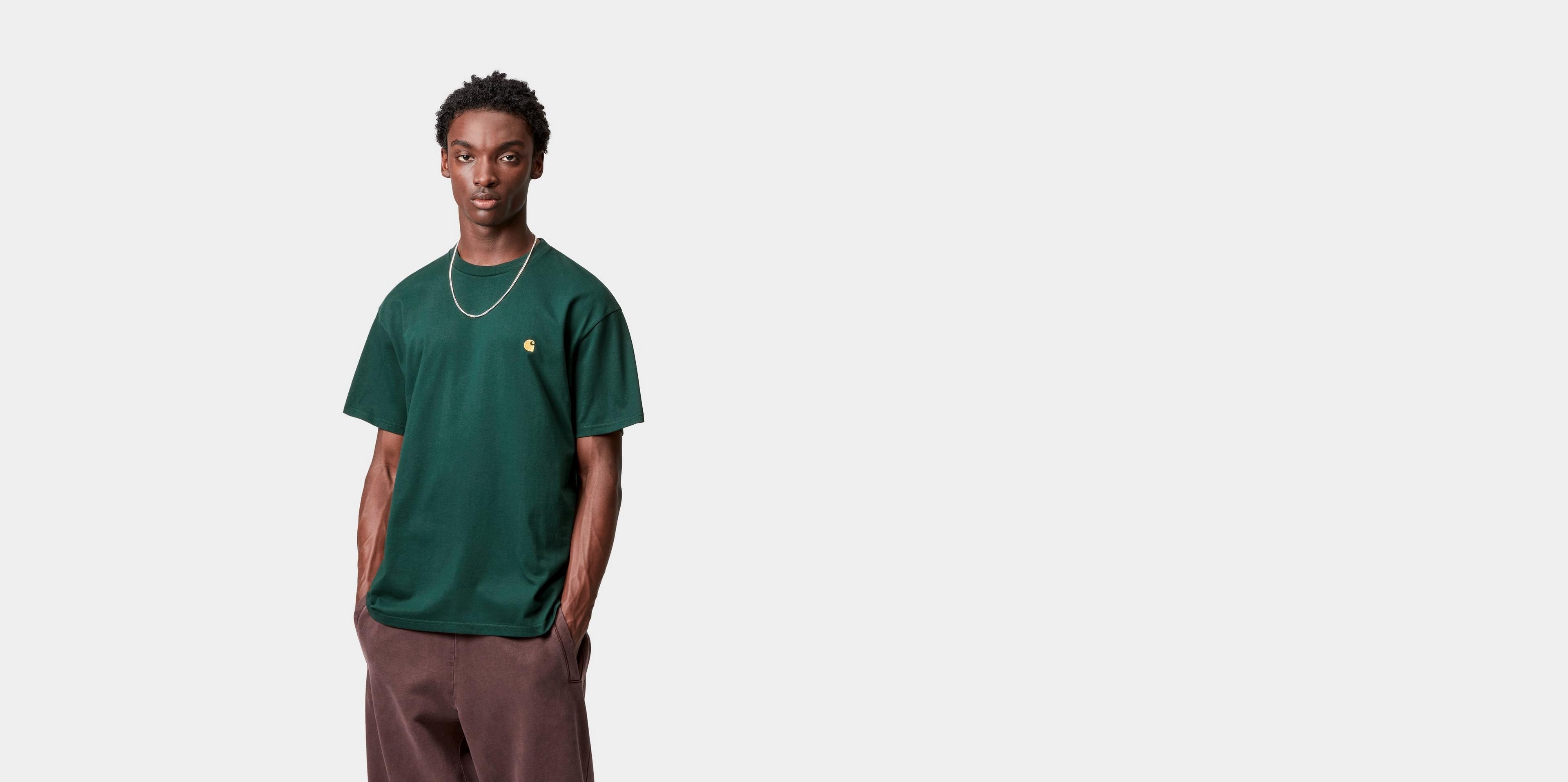 Carhartt WIP S/S Chase T-Shirt, Dark Fir / Gold | Official