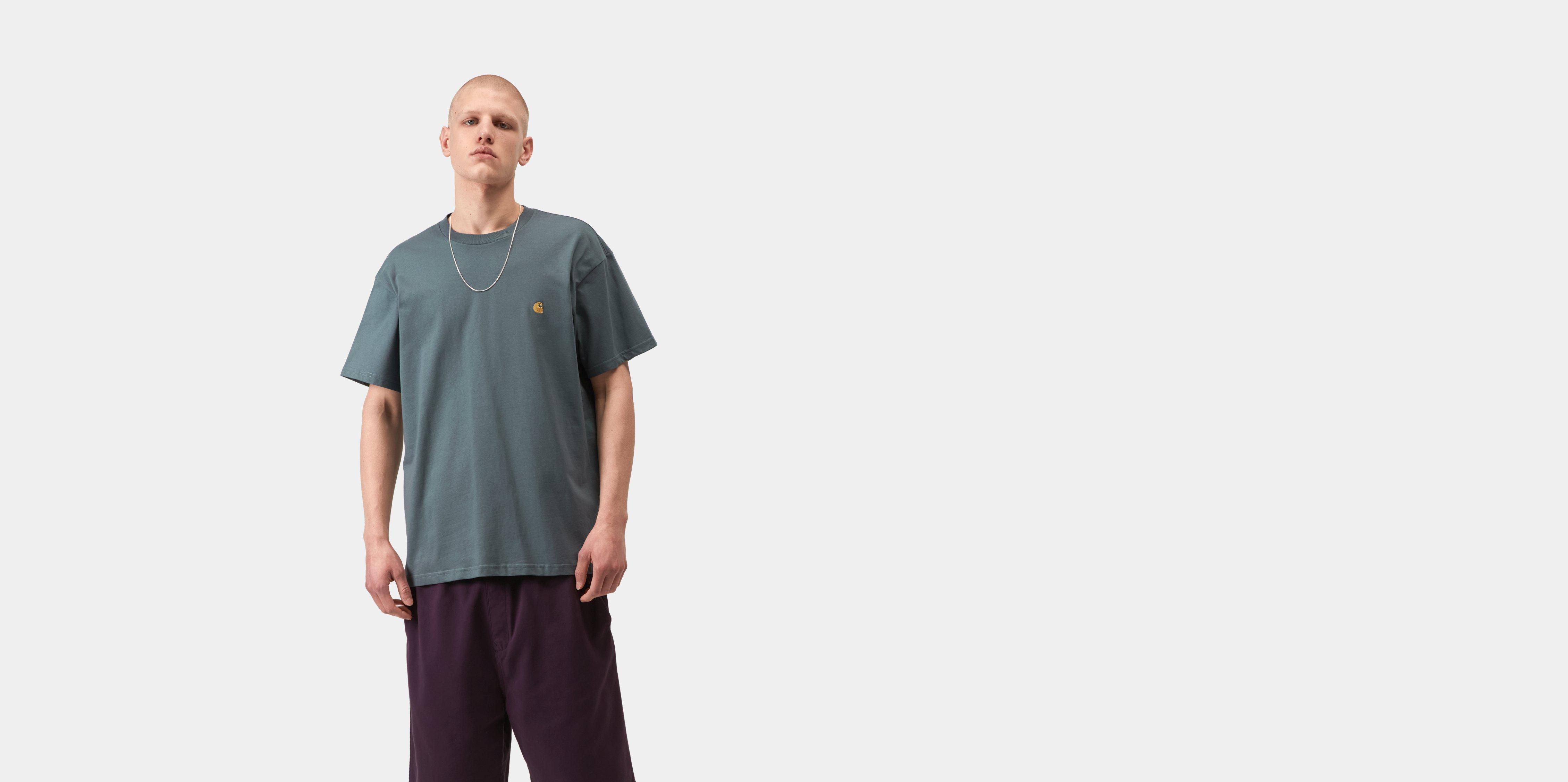 Carhartt WIP S/S Chase T-Shirt Cozy Blue / Gold | M | Men