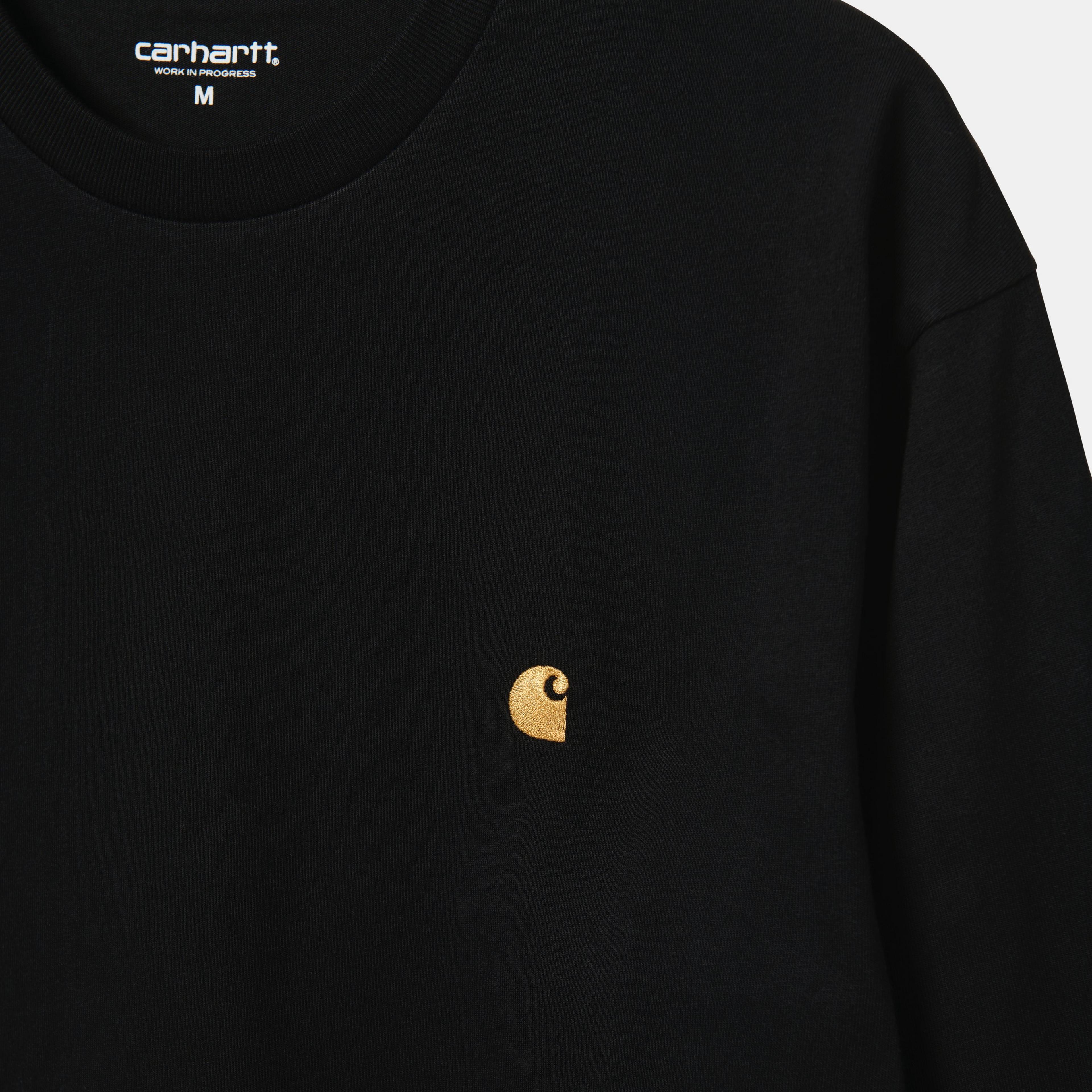 Carhartt WIP L/S Chase T-Shirt, Black / Gold | Official Online Store