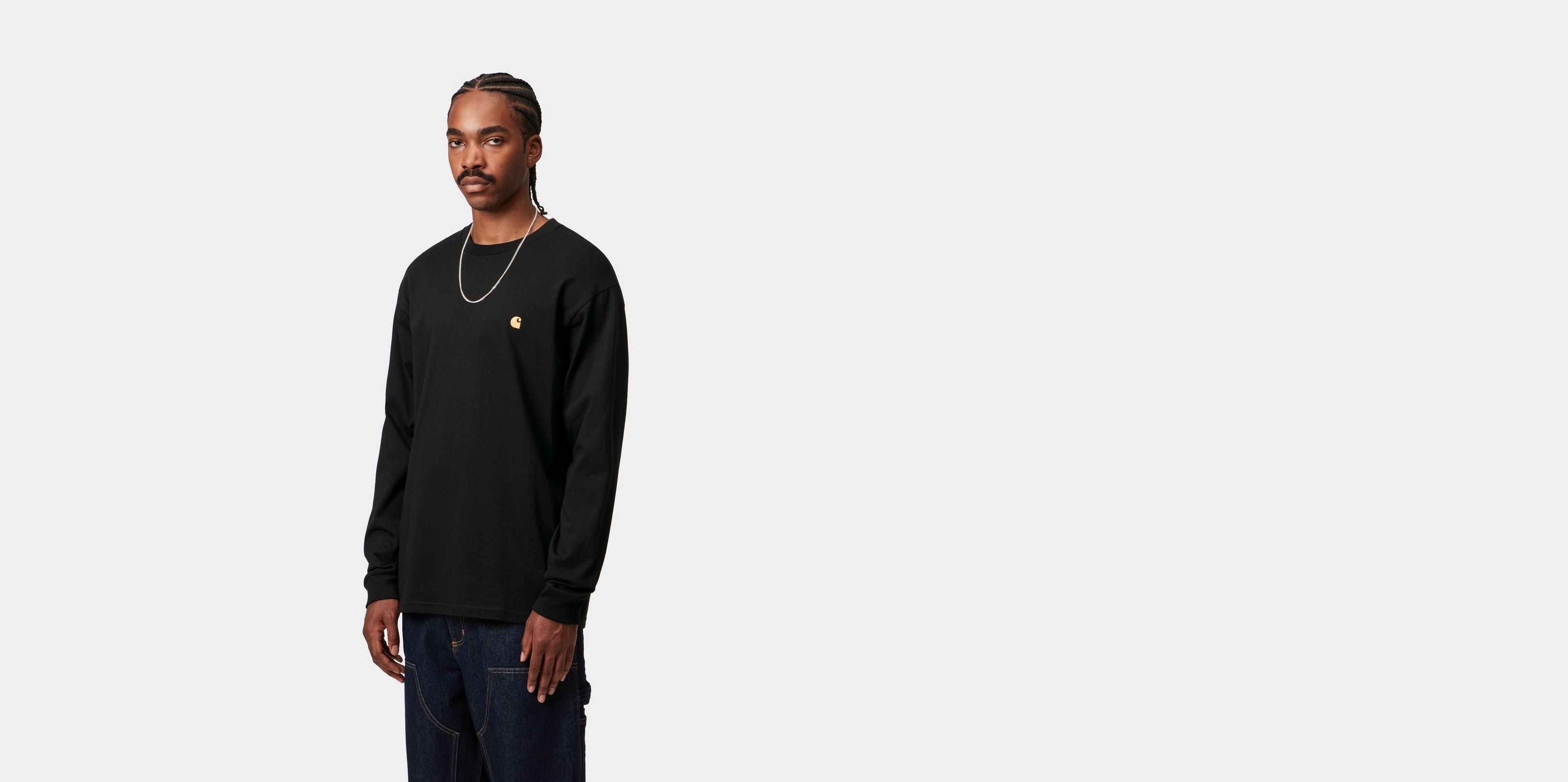 【carhartt】\"L/S Chain Link\"バックプリント長袖Tシャツ/black carhartt】