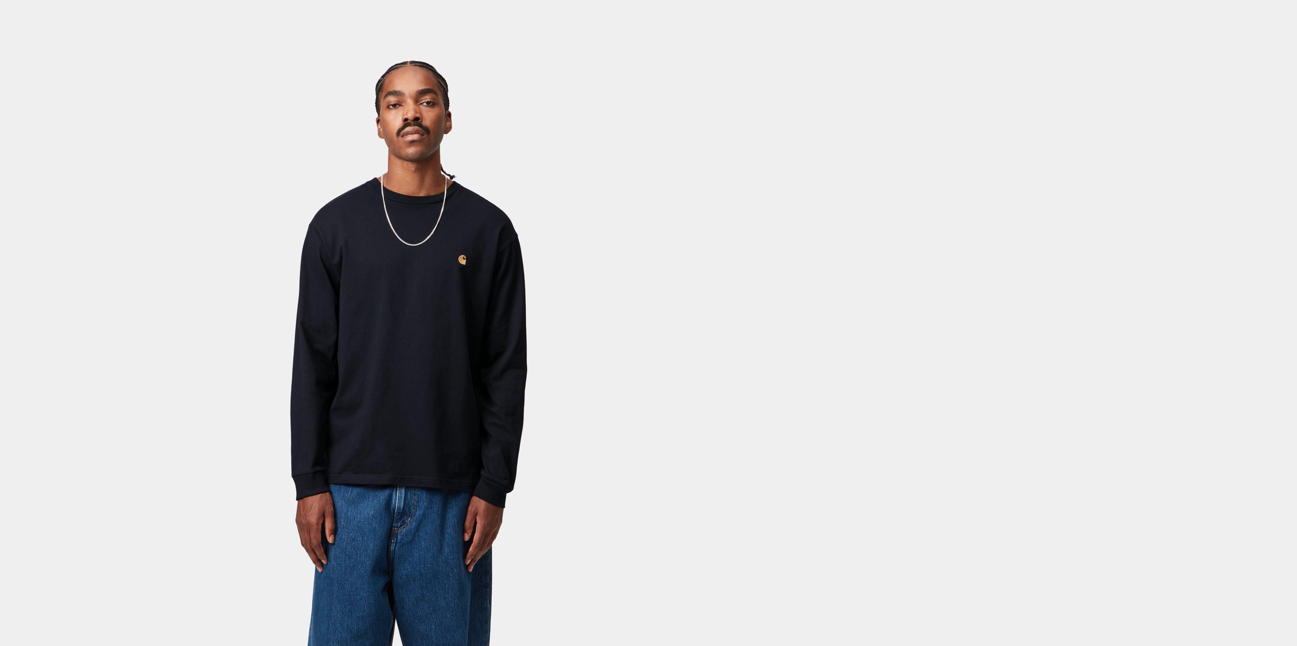Carhartt WIP L/S Chase T-Shirt Dark Navy / Gold | blue | M | Men