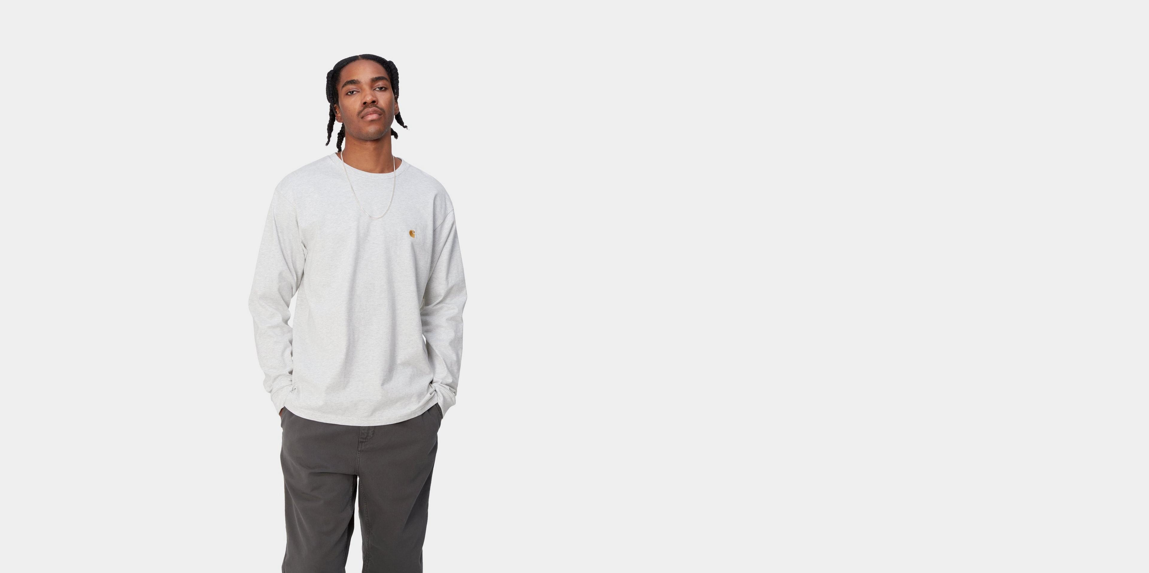 ★ドイツ発*carhartt WIP*新作*Chase 長袖Tシャツ/GREY HEATHER Carhartt WIP Chase Sweatshirt | Grey Heather – Page Chase