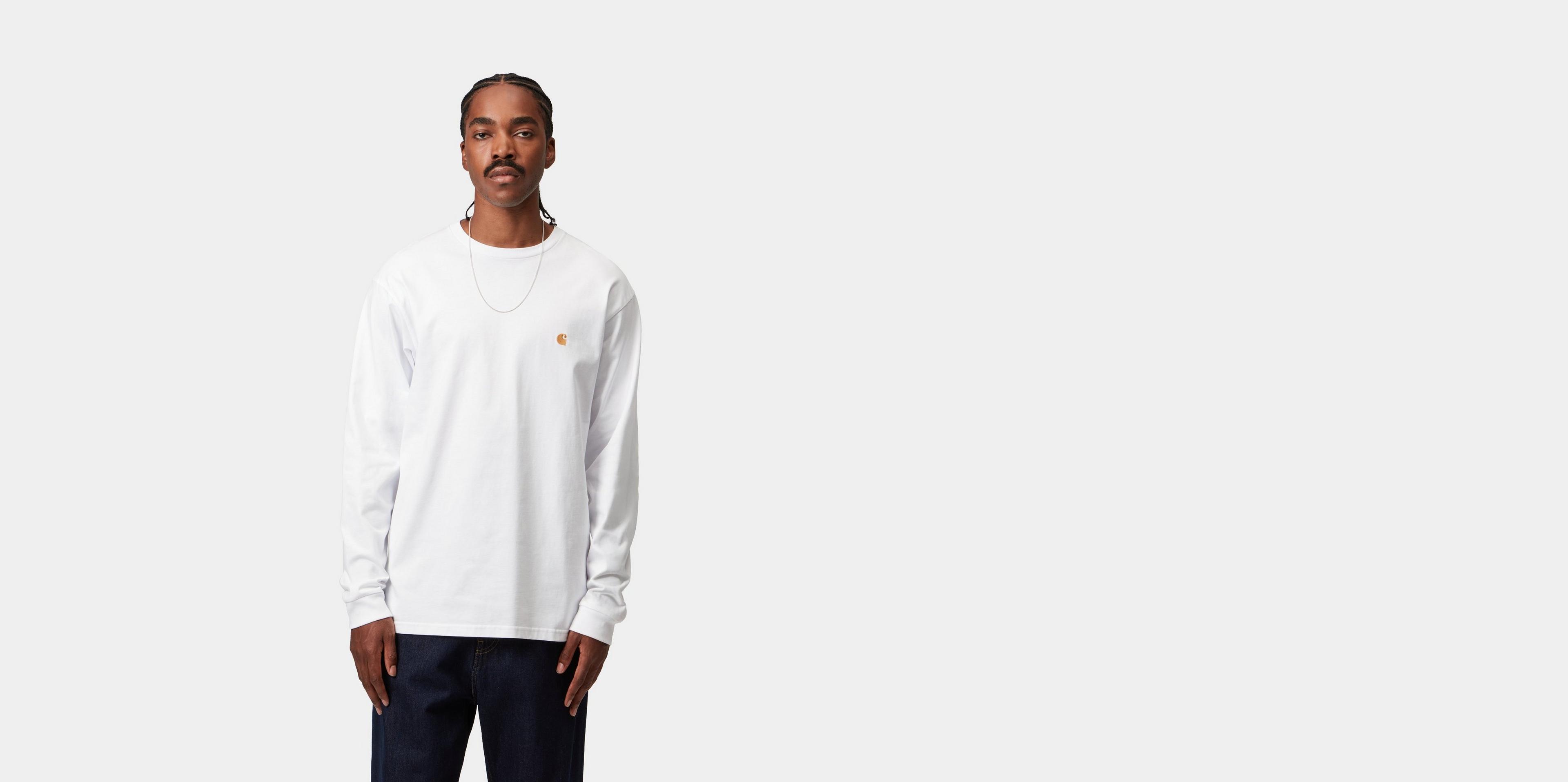 ★2024SS新作★CARHARTT★L/S CHASE T-SHIRT Carhartt WIP L/S Chase T-Shirt, White / Gold | Official