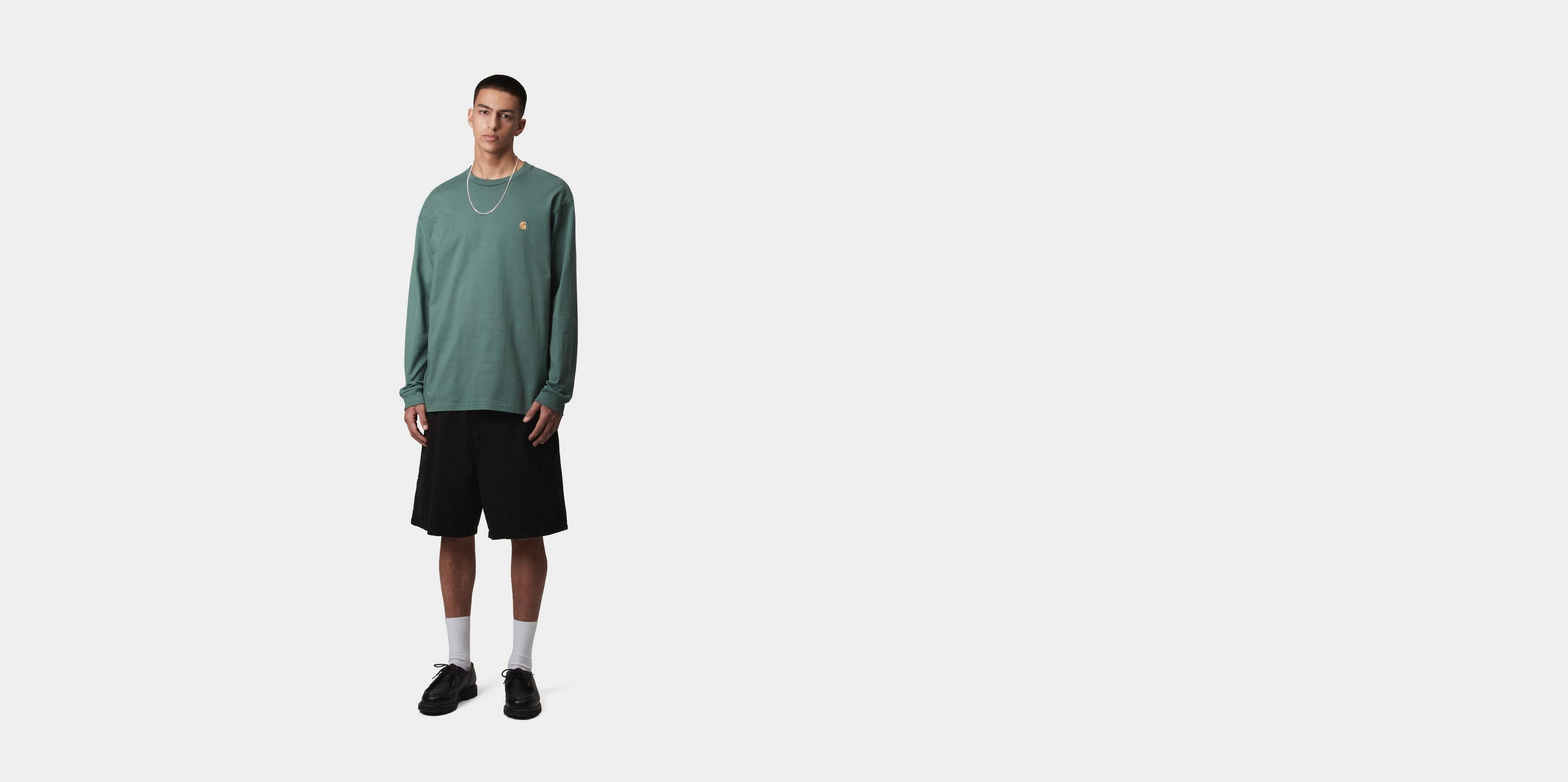 ★ドイツ発*carhartt WIP*新作*Chase 長袖Tシャツ/SILVER PINE★ Carhartt WIP L/S Chase T-Shirt, Silver Pine / Gold
